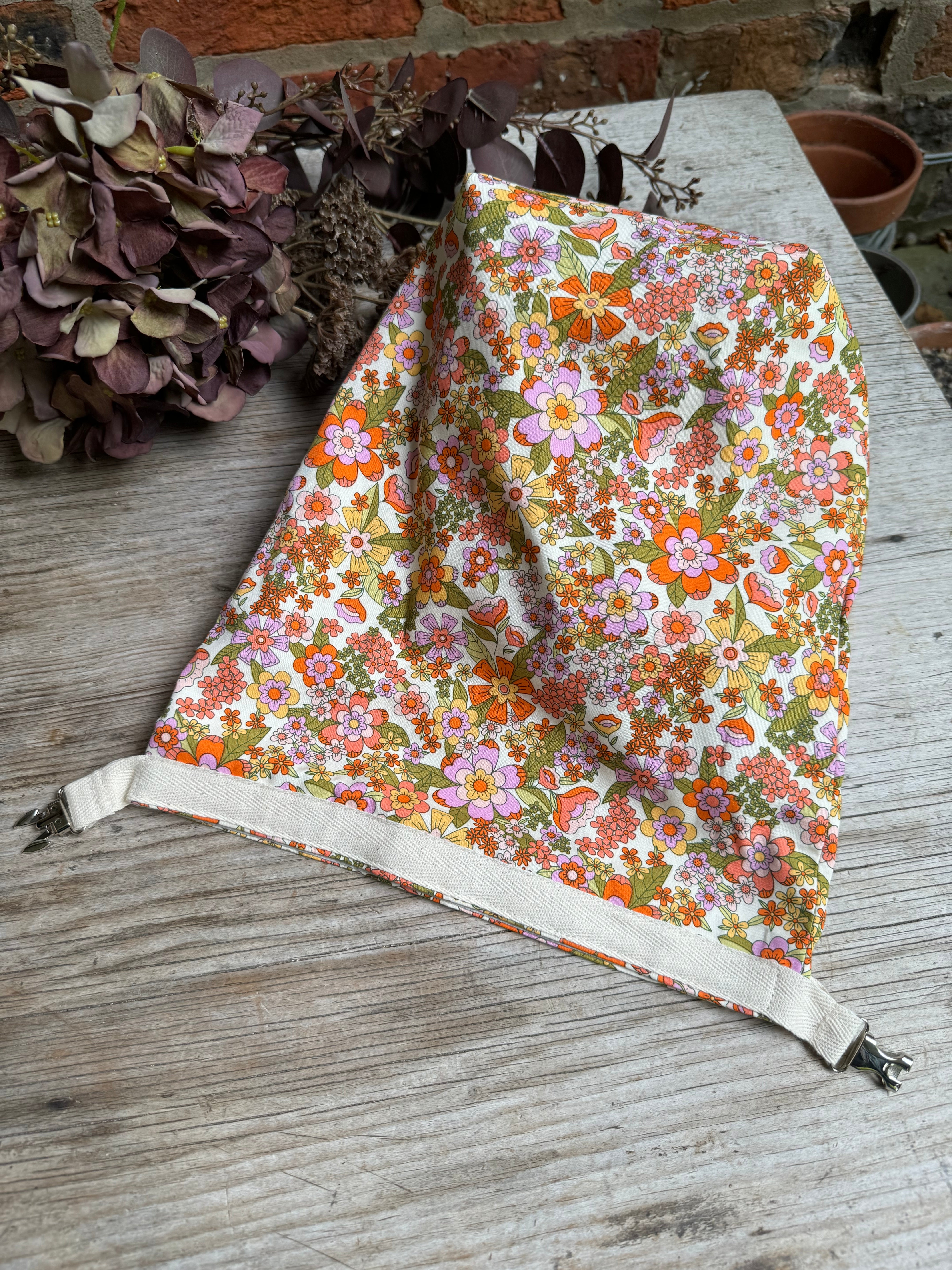 Project Bag Style 04 - Roll Top -  Yellow and Pink Vibe floral fabric