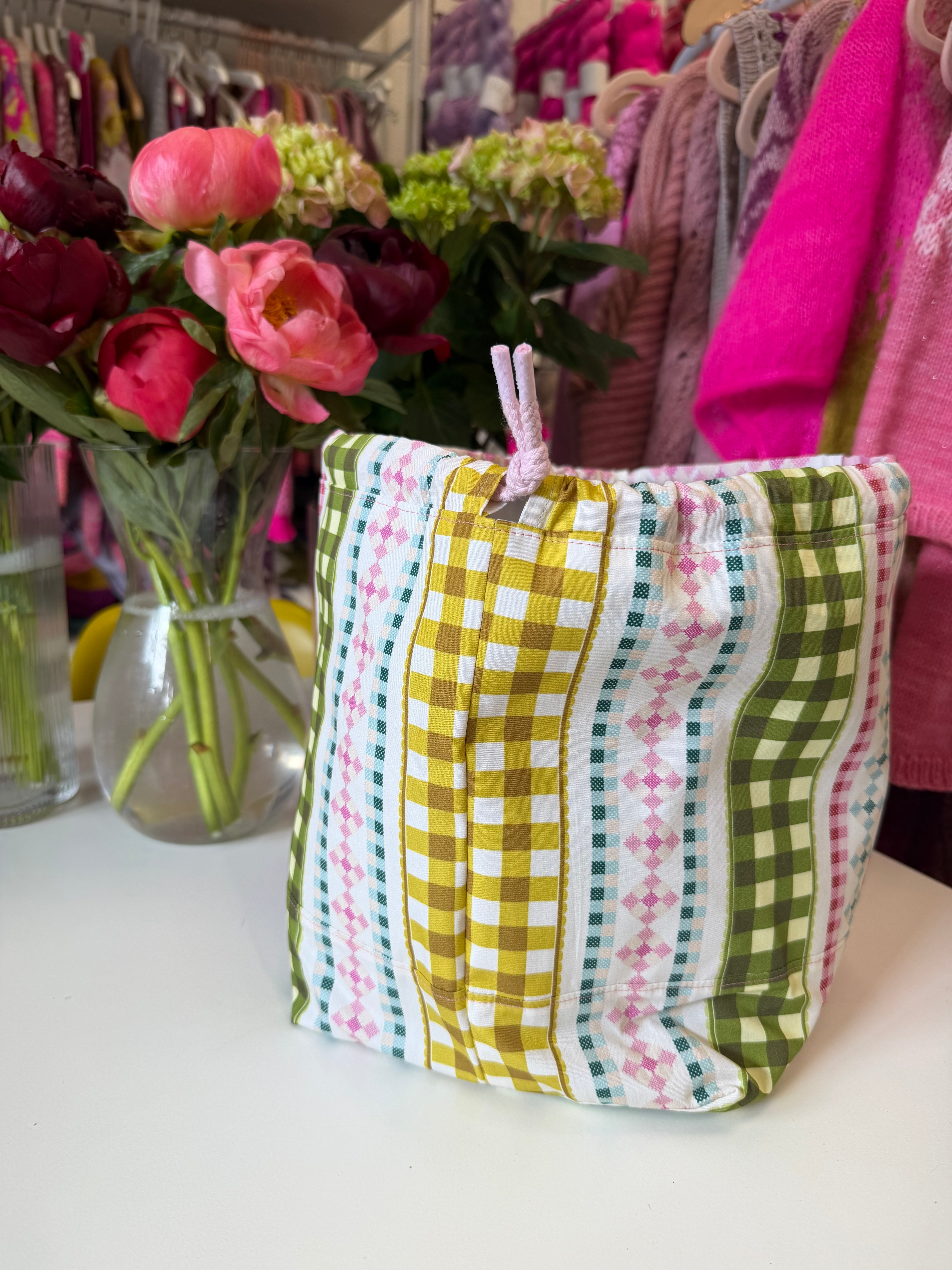 Made to order -  Project Bag Style 01 -  Cross Stitch Gingham