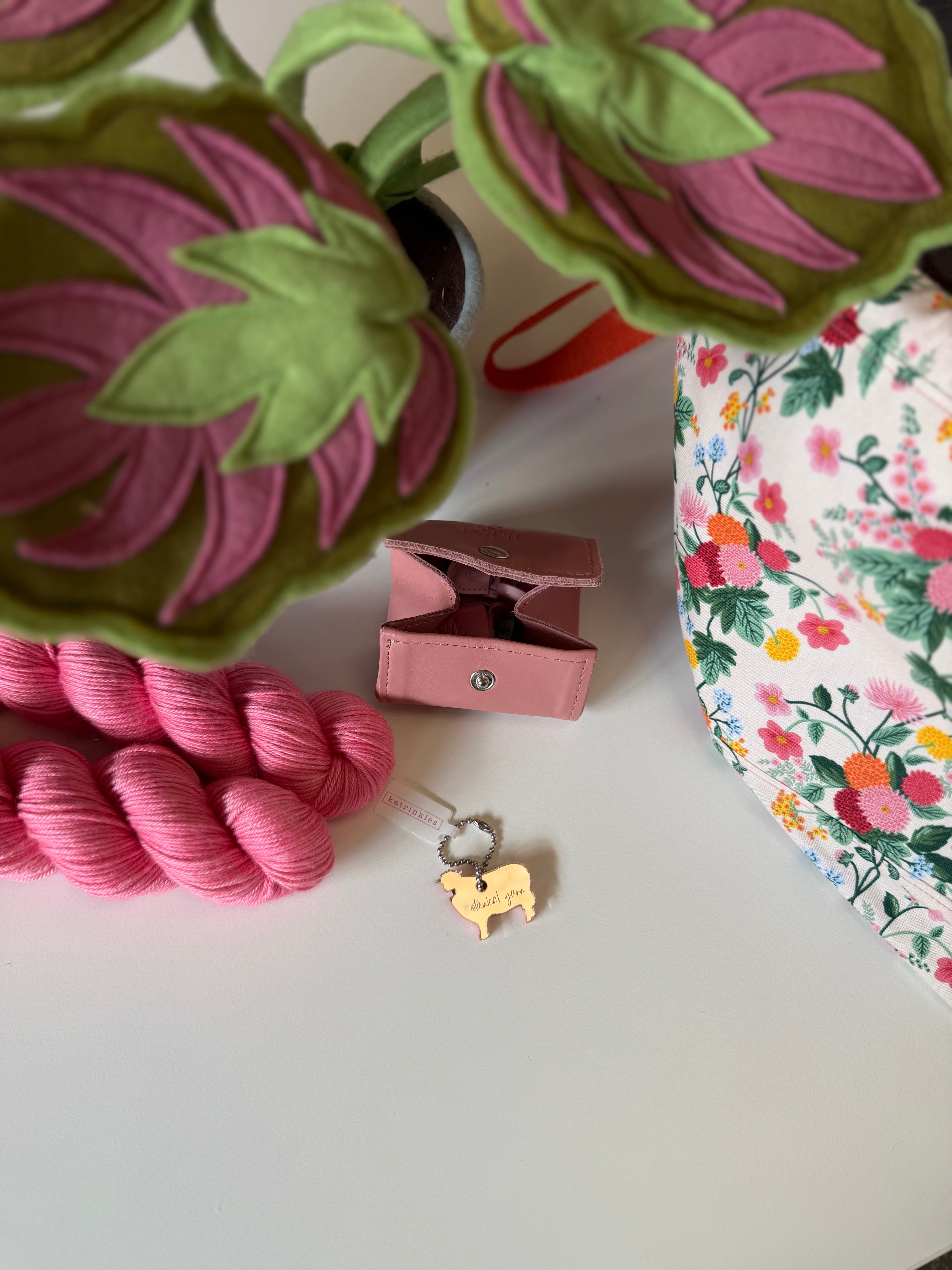 Katrinkles Botanical Yarn Rose Gold Sheep Yarn Cutter Keyring