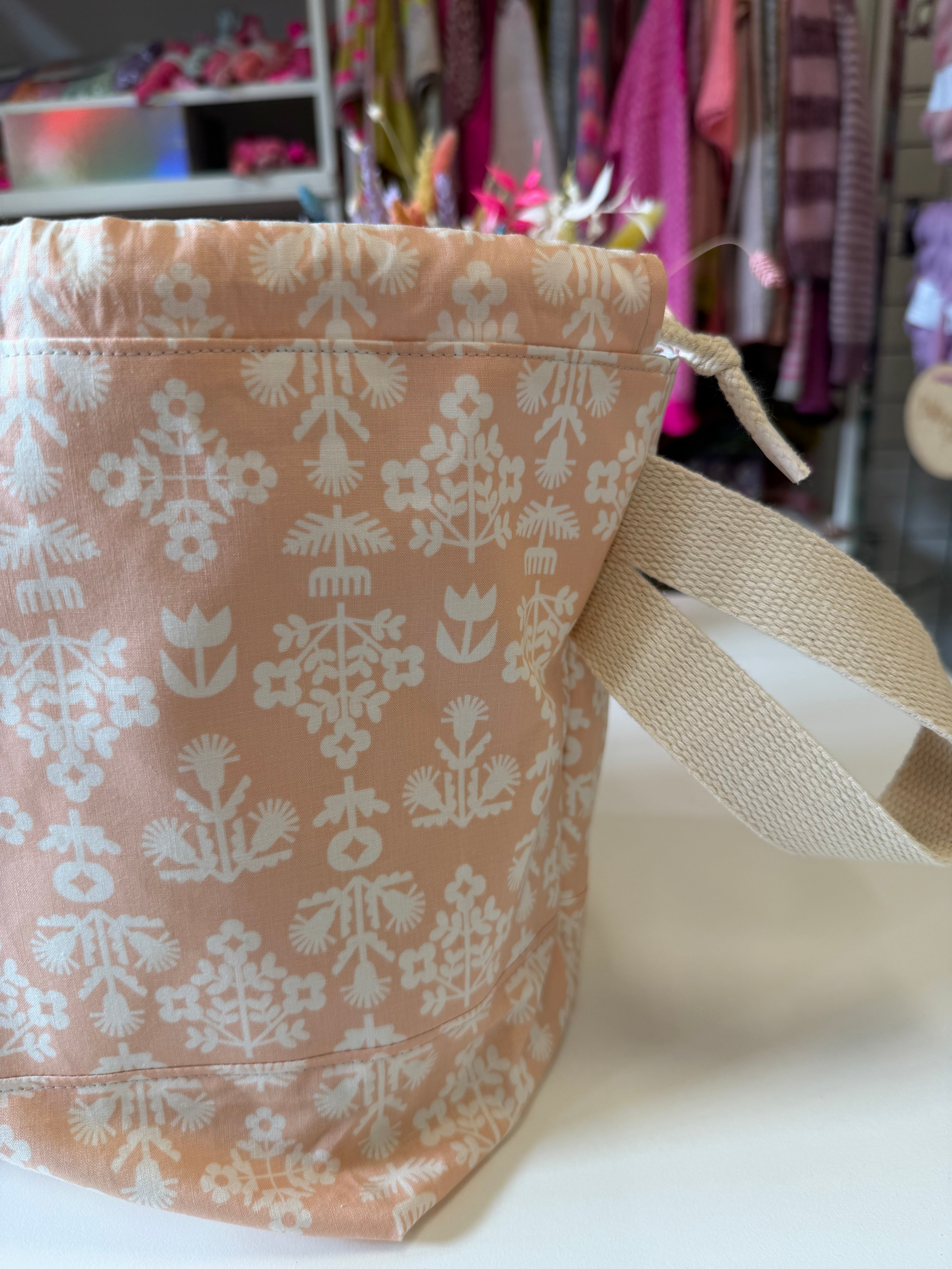 Made to order - Project Bag Style 01 -  Pastel Pink Geometric Floral