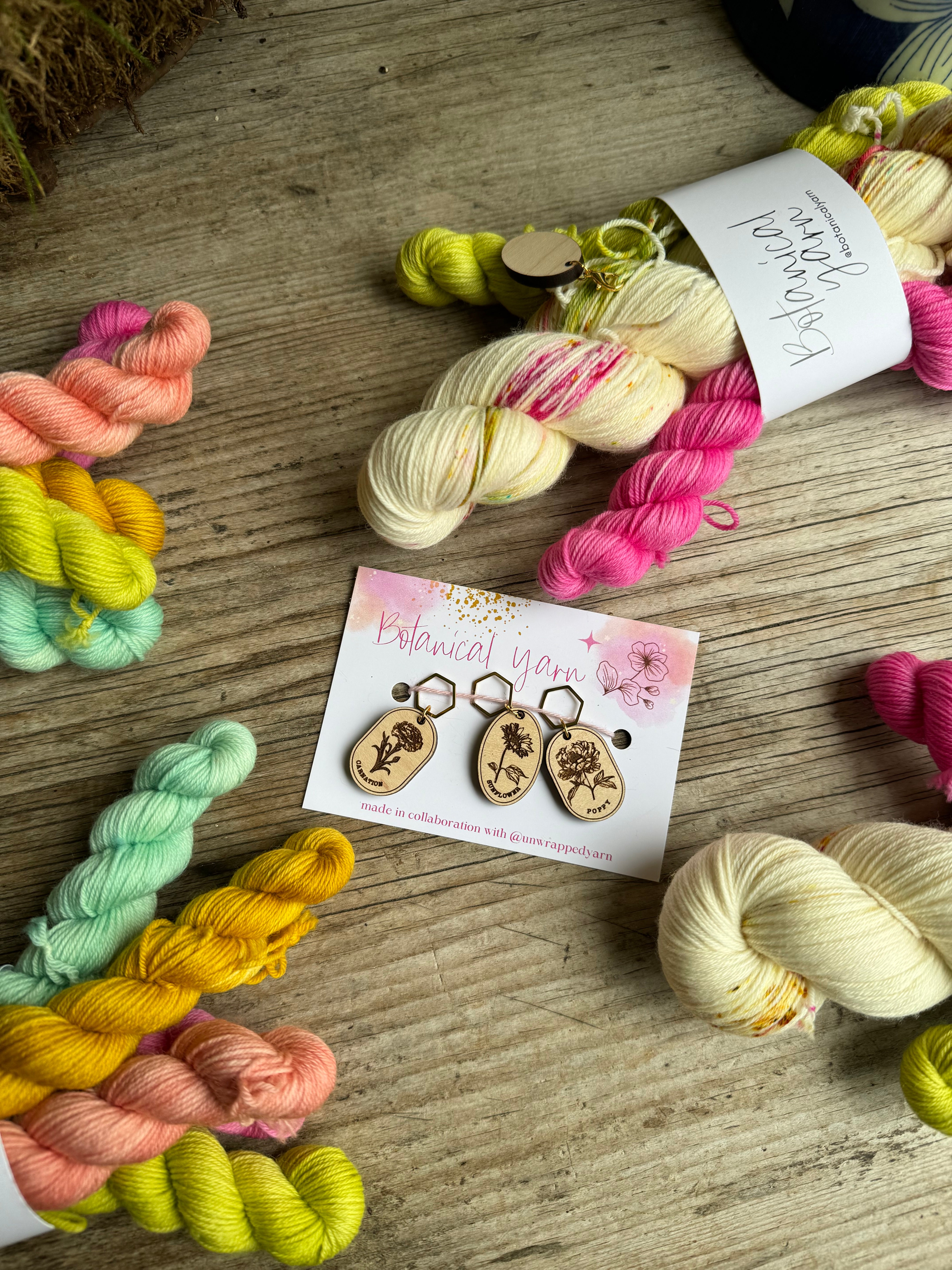 Stitch Festival Stitch markers / progress keepers made in collaboration with Unwrapped Yarn