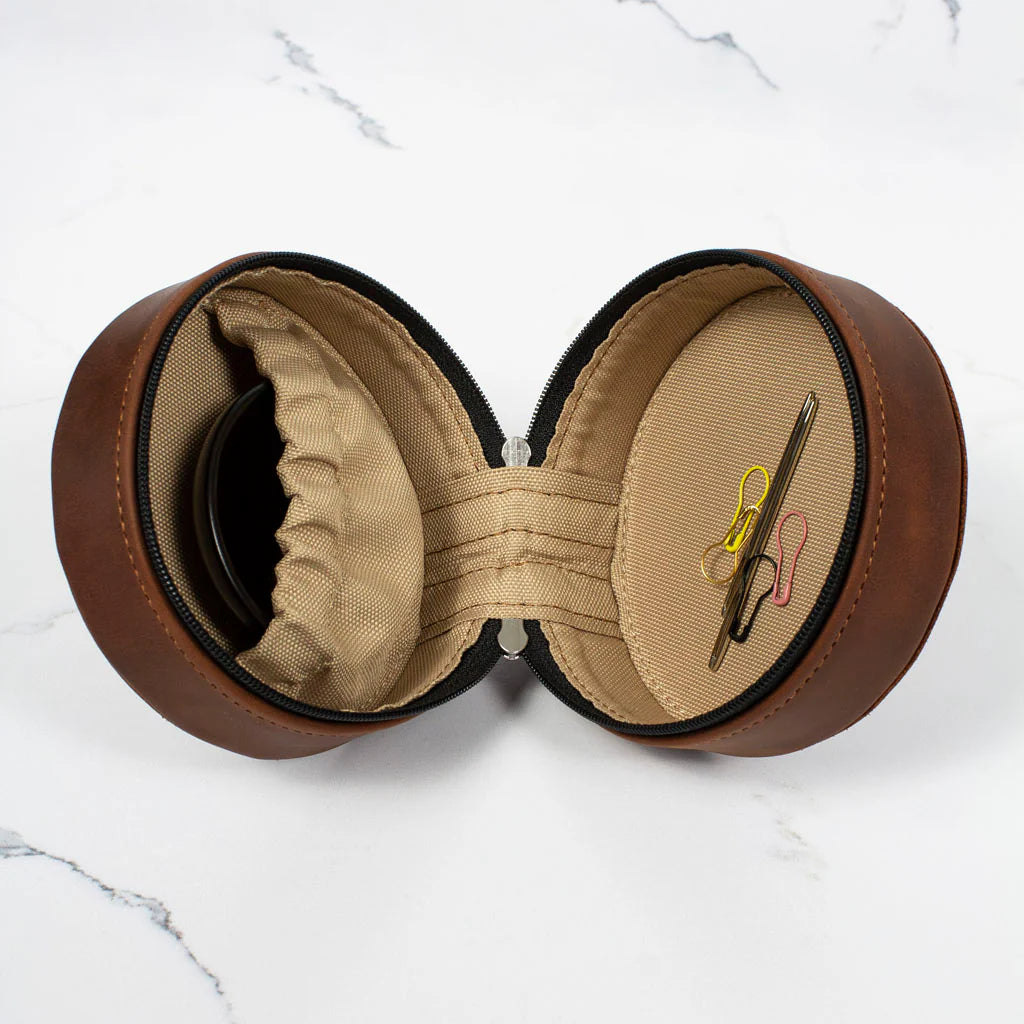 Thread & Maple - In the Round Leather Zip Case Whiskey