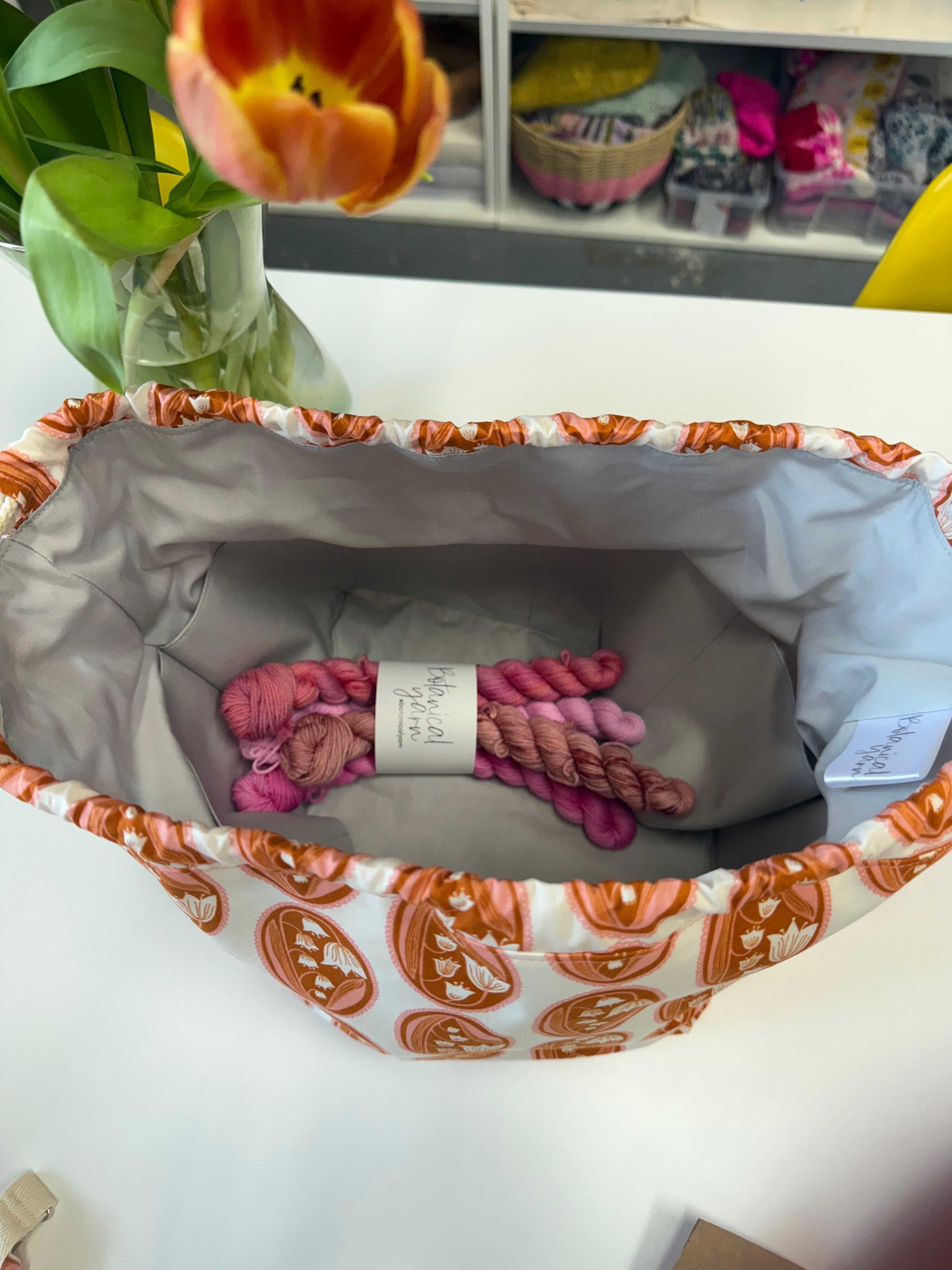 Ready to ship - Project Bag Style 01 - Lily of the Valley