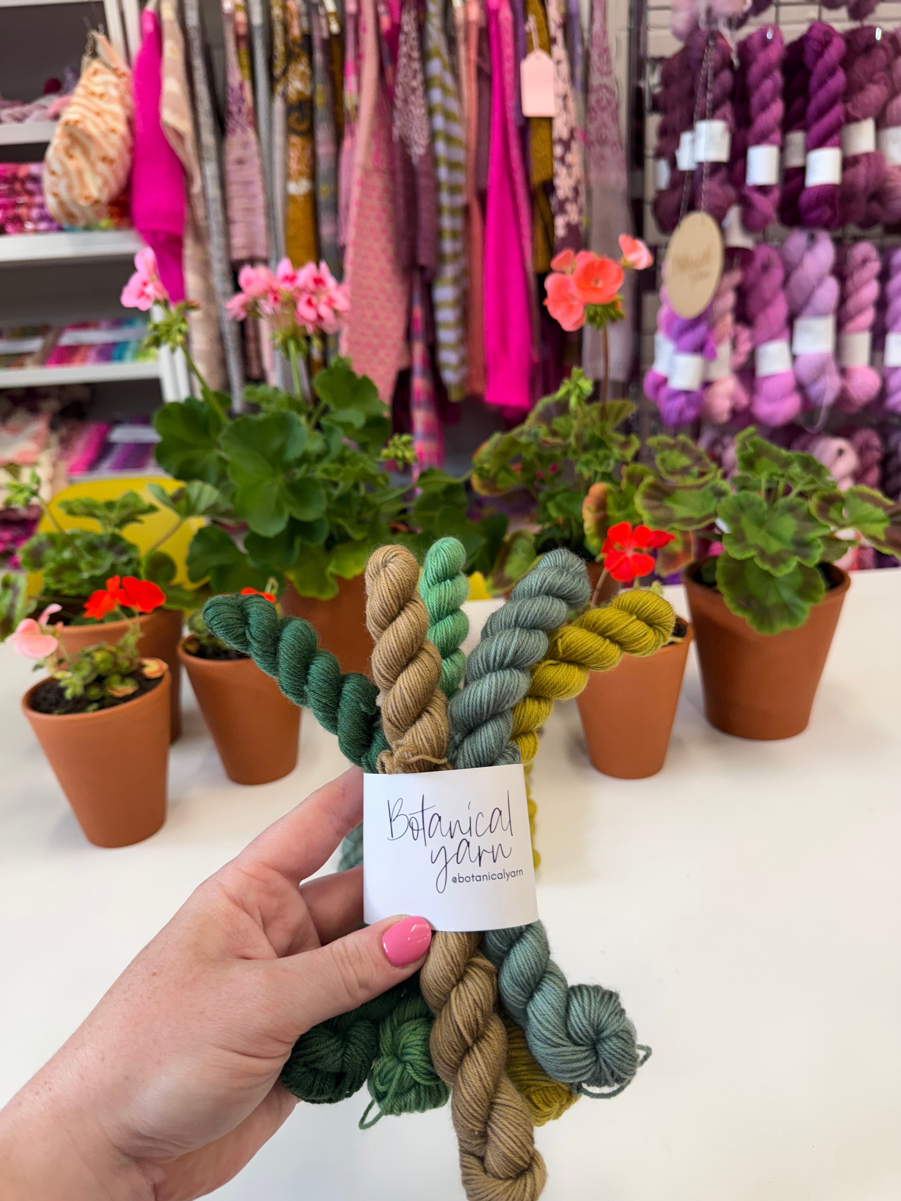 Ready to ship - Geranium Leaves  - 5 x 20g Mini Skein Set