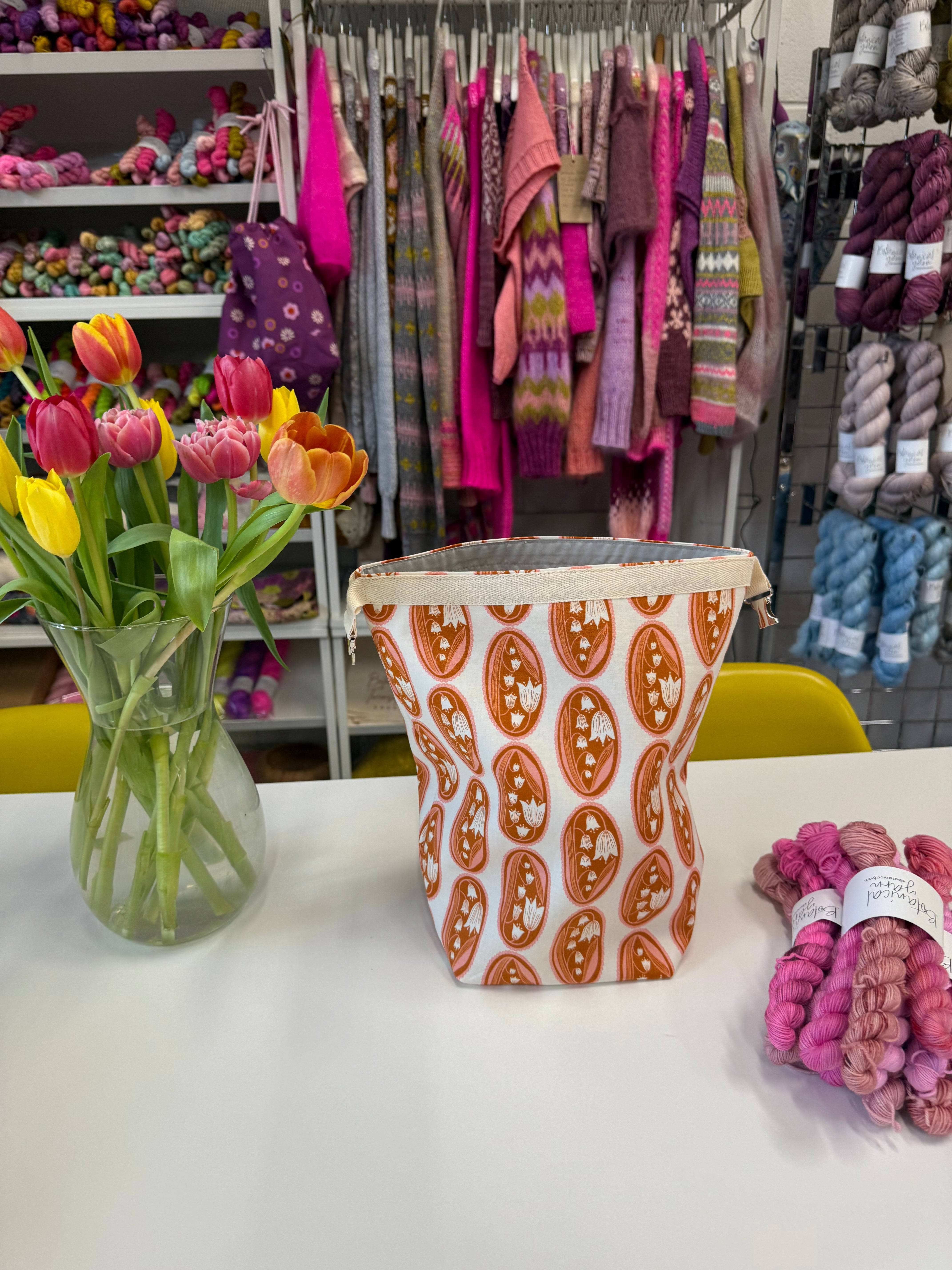 Made to order - Project Bag Style 04 - Roll Top - Lily of the Valley