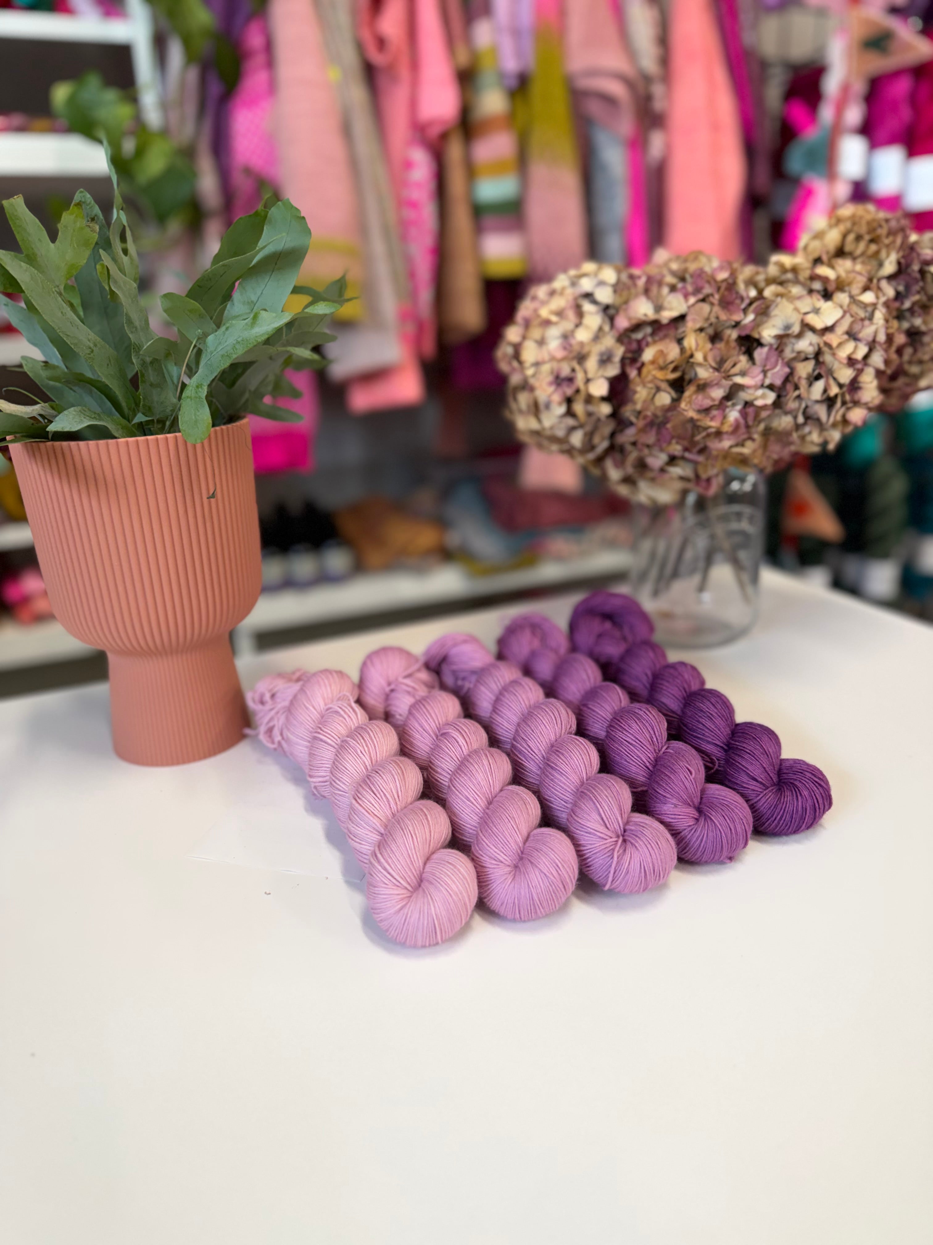 Dyed to order - Crocus Fade 5 skein Set