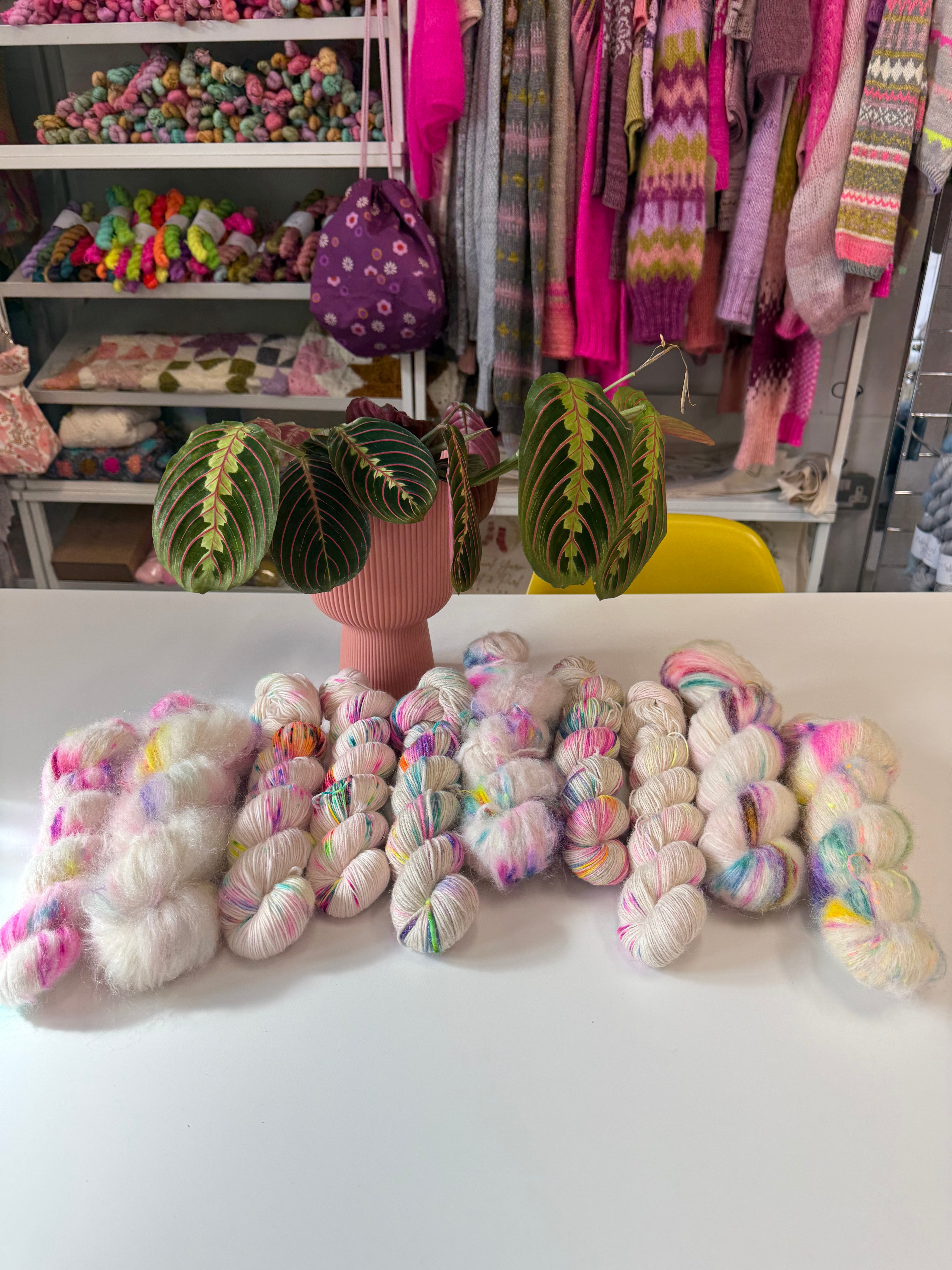 Neon Nep Fluff Suri Alpaca yarn!