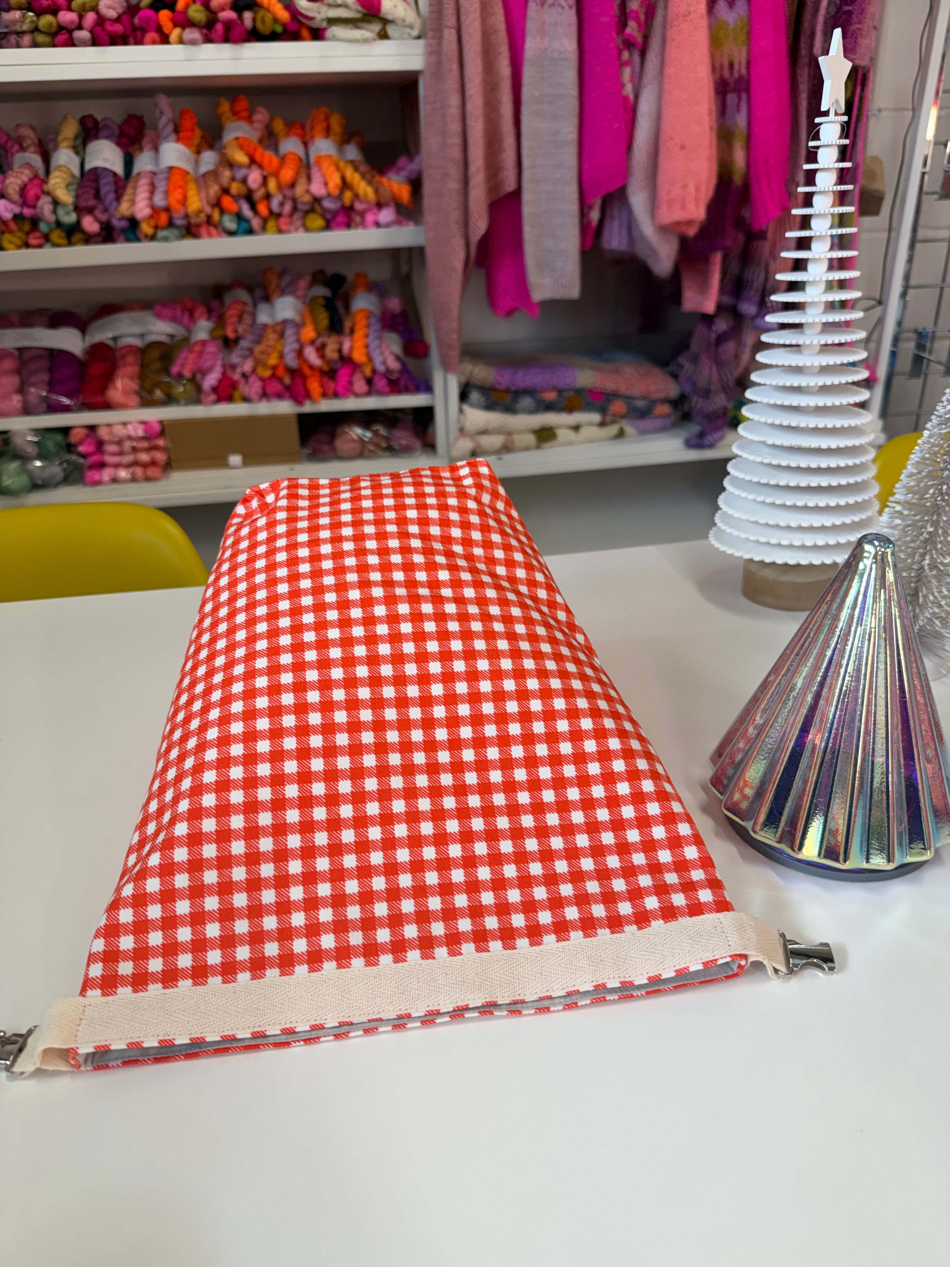 Ready to ship - Project Bag Style 04 - Roll Top - Red Gingham