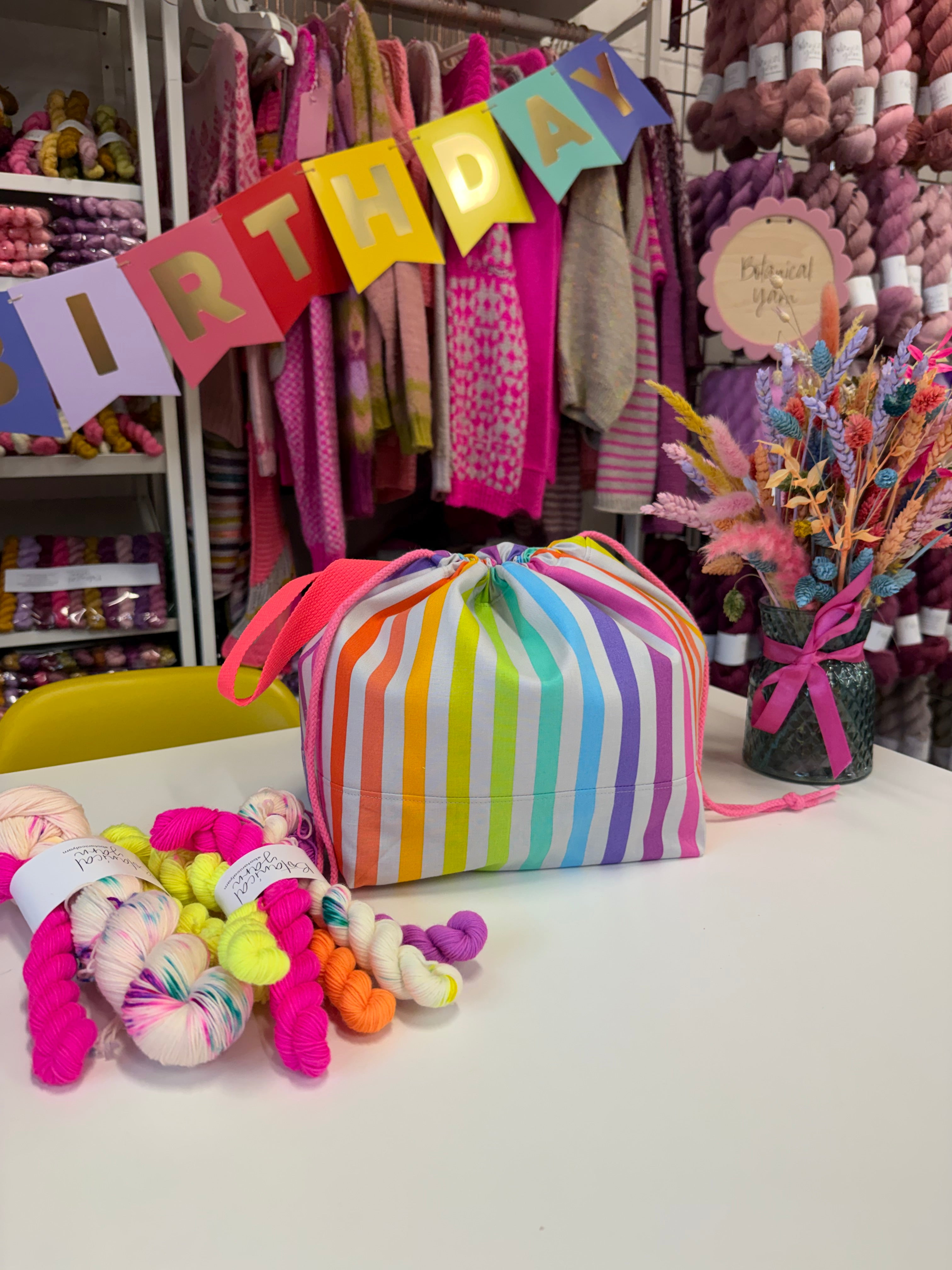 Made to order - Project Bag Style 01 - Rainbow Stripes