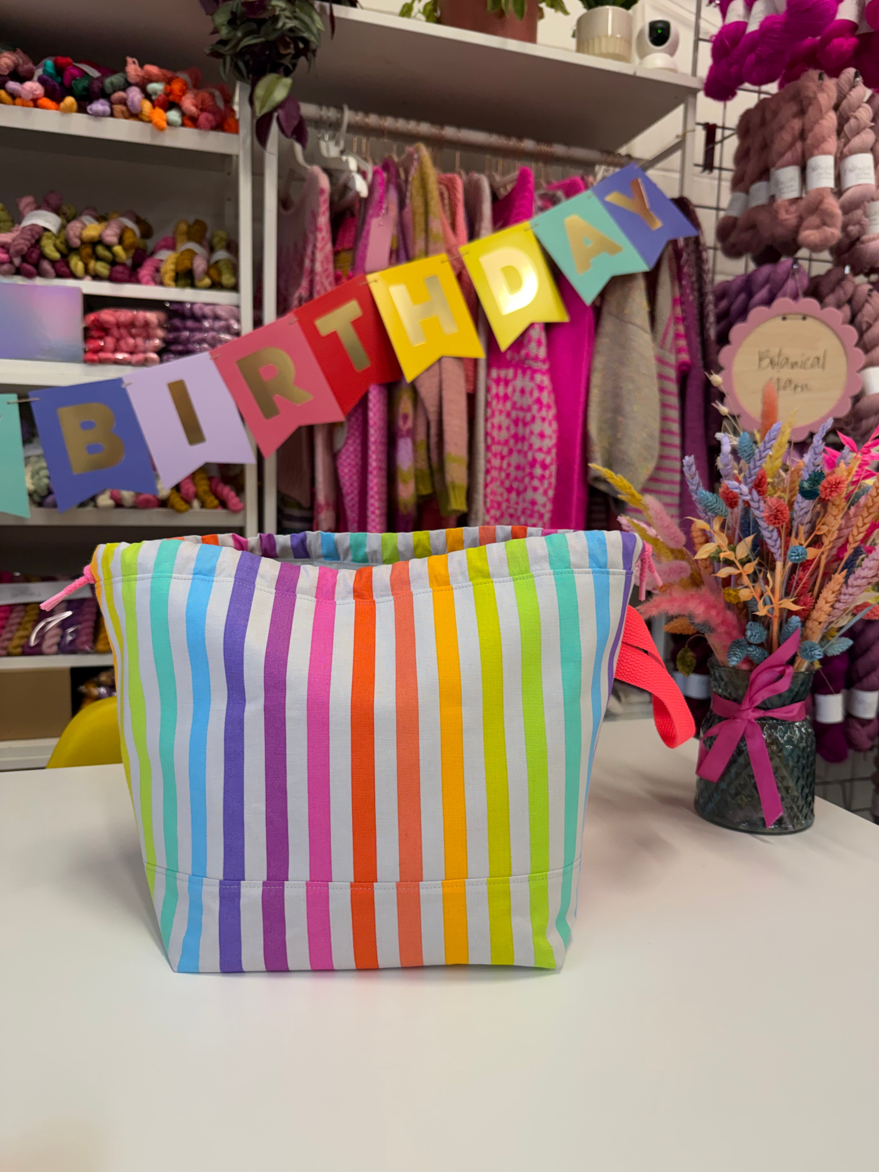 Made to order - Project Bag Style 01 - Rainbow Stripes