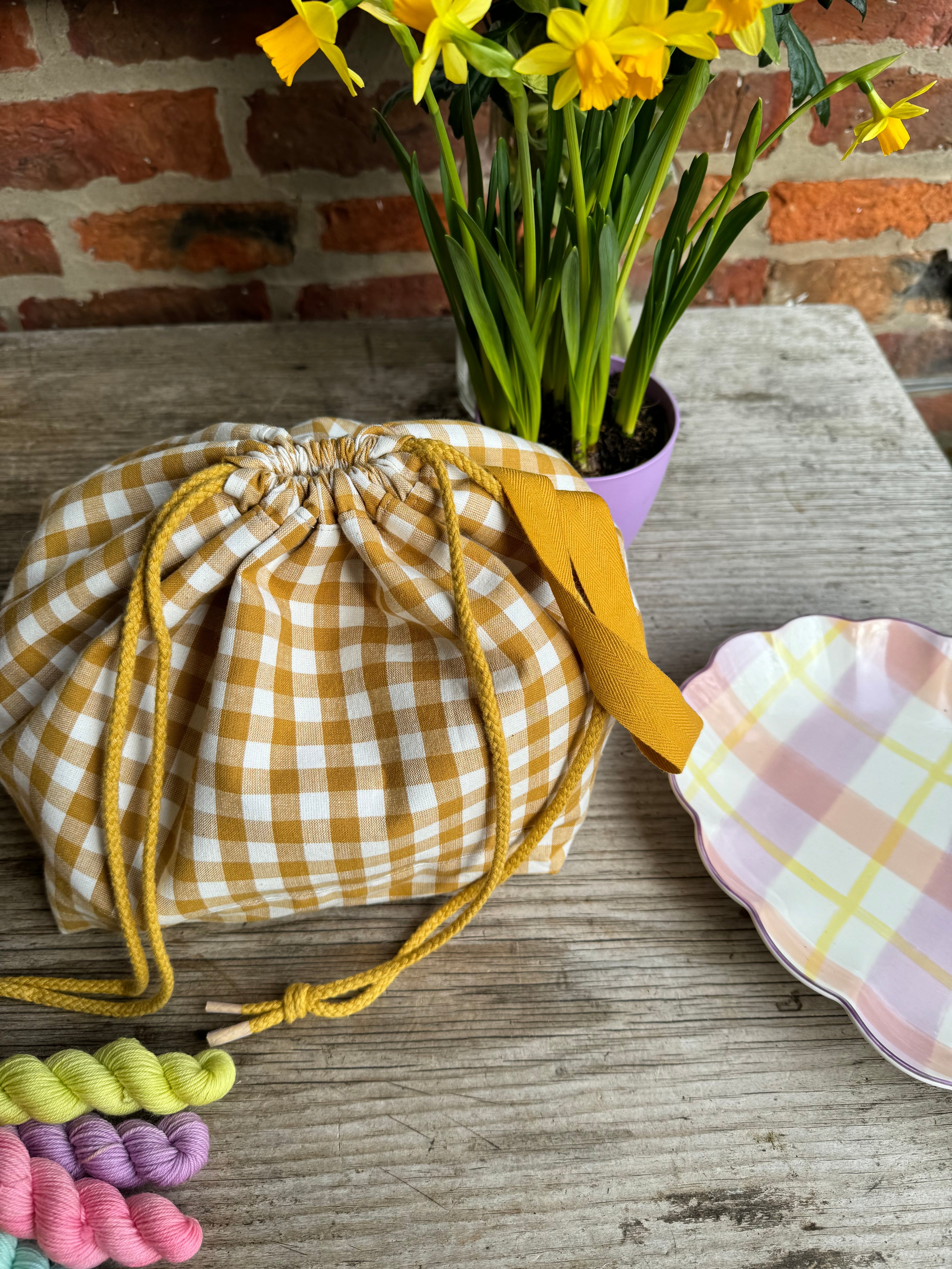 Project Bag Style 01 -  Mustard Gingham