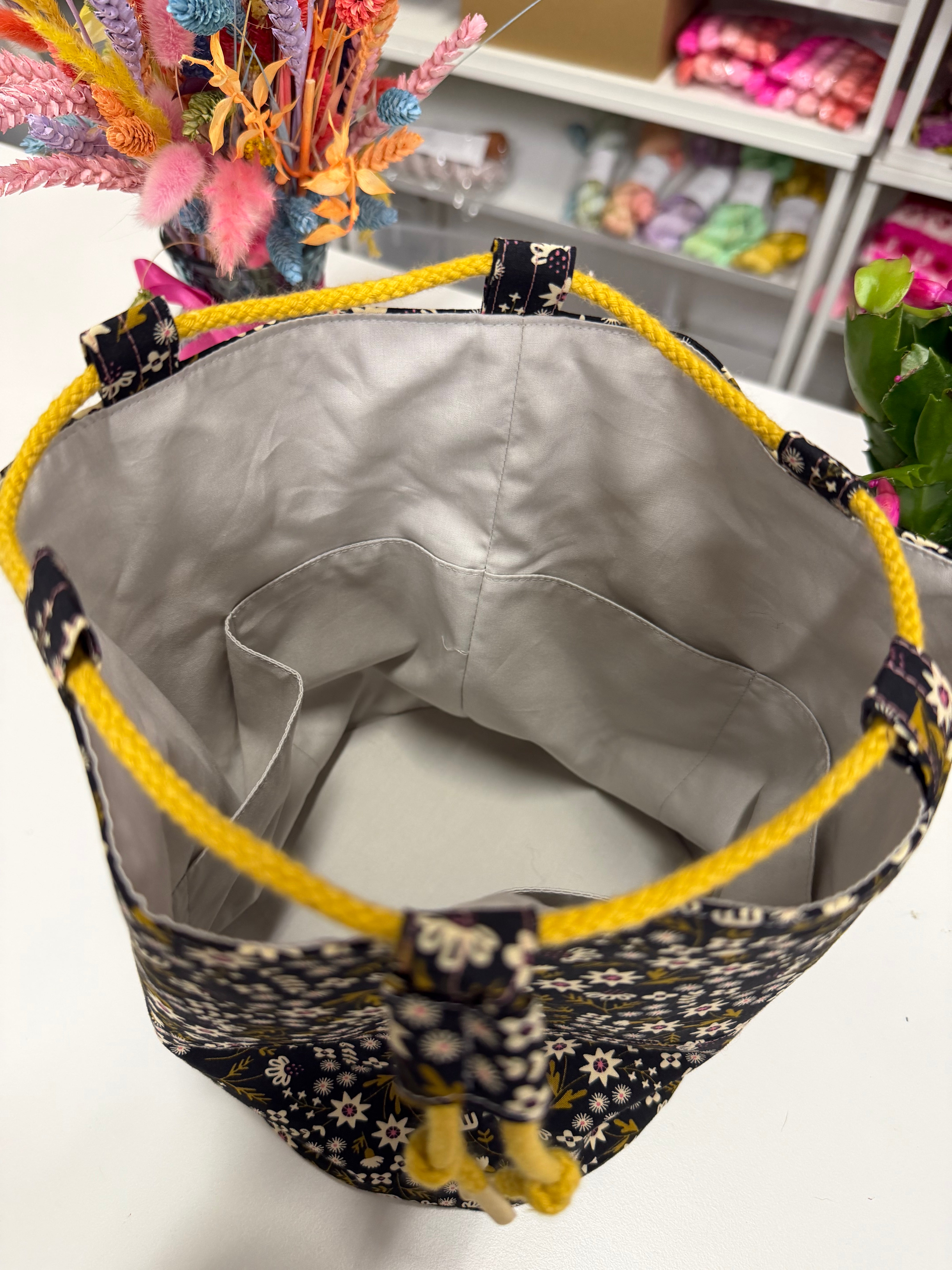 READY TO SHIP - Project Bag Style 05 -Grellow Flowers