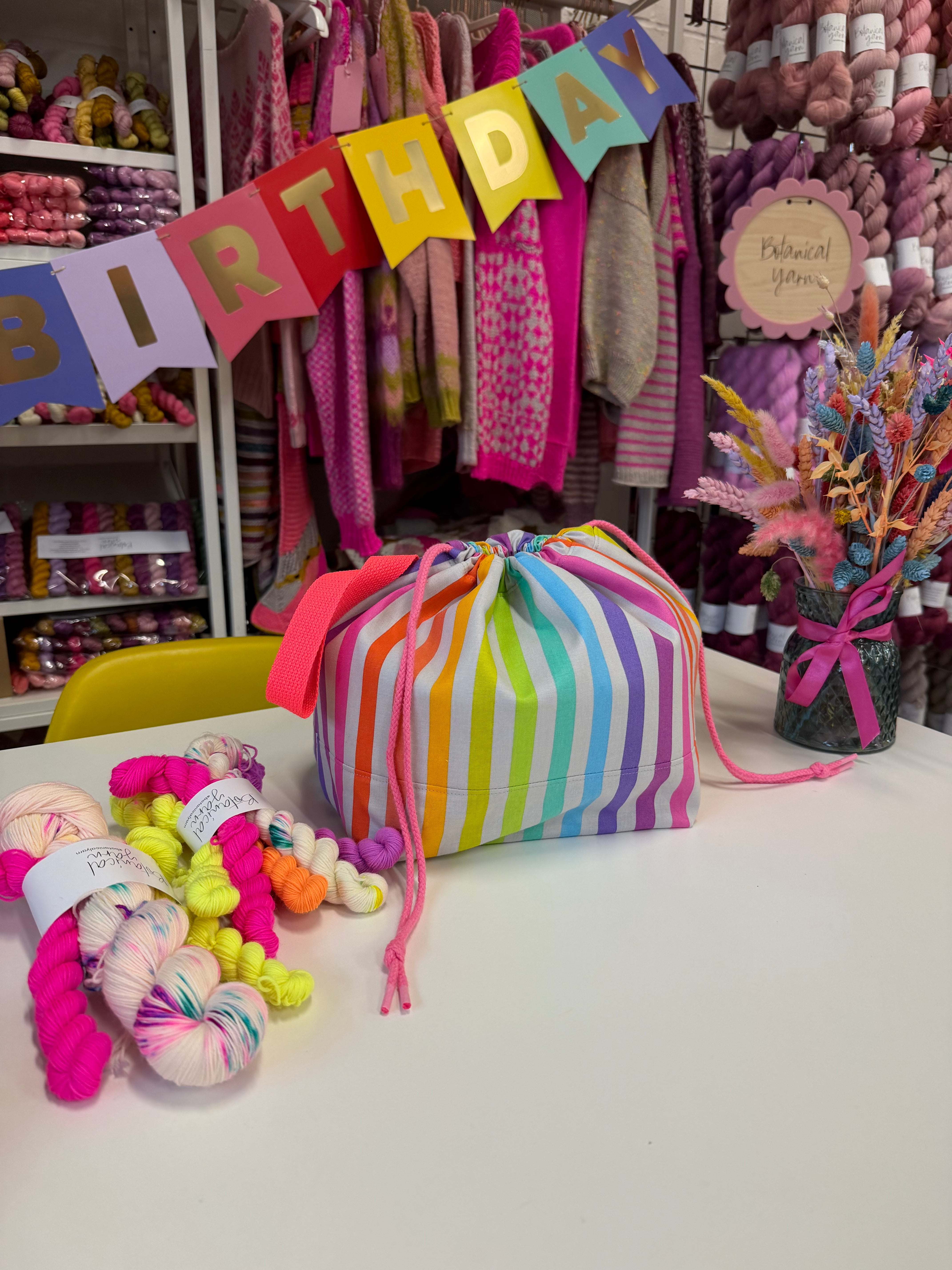 Made to order - Project Bag Style 01 - Rainbow Stripes