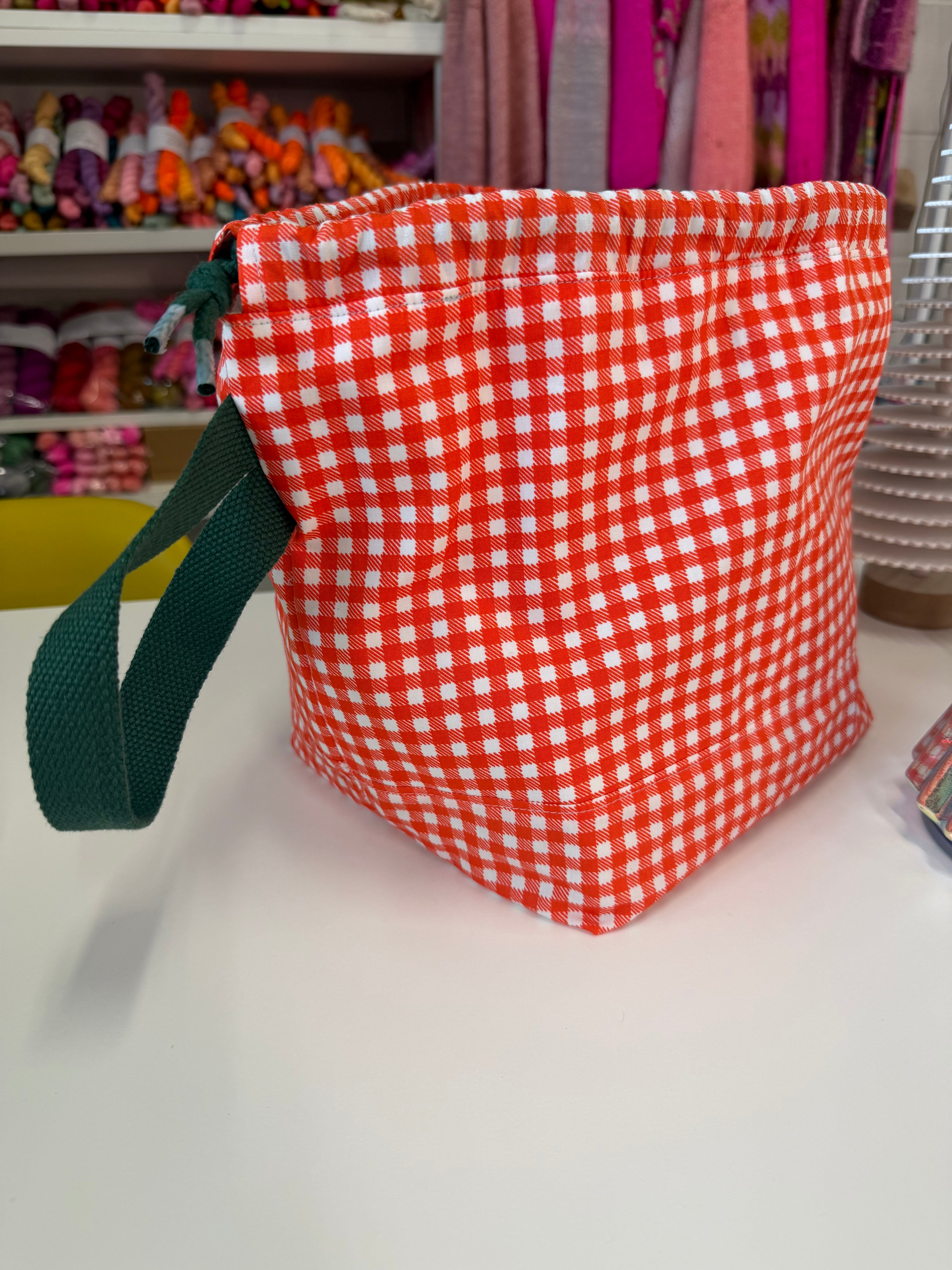 PREORDER - Project Bag Style 01 - Red Gingham Christmas Project Bag