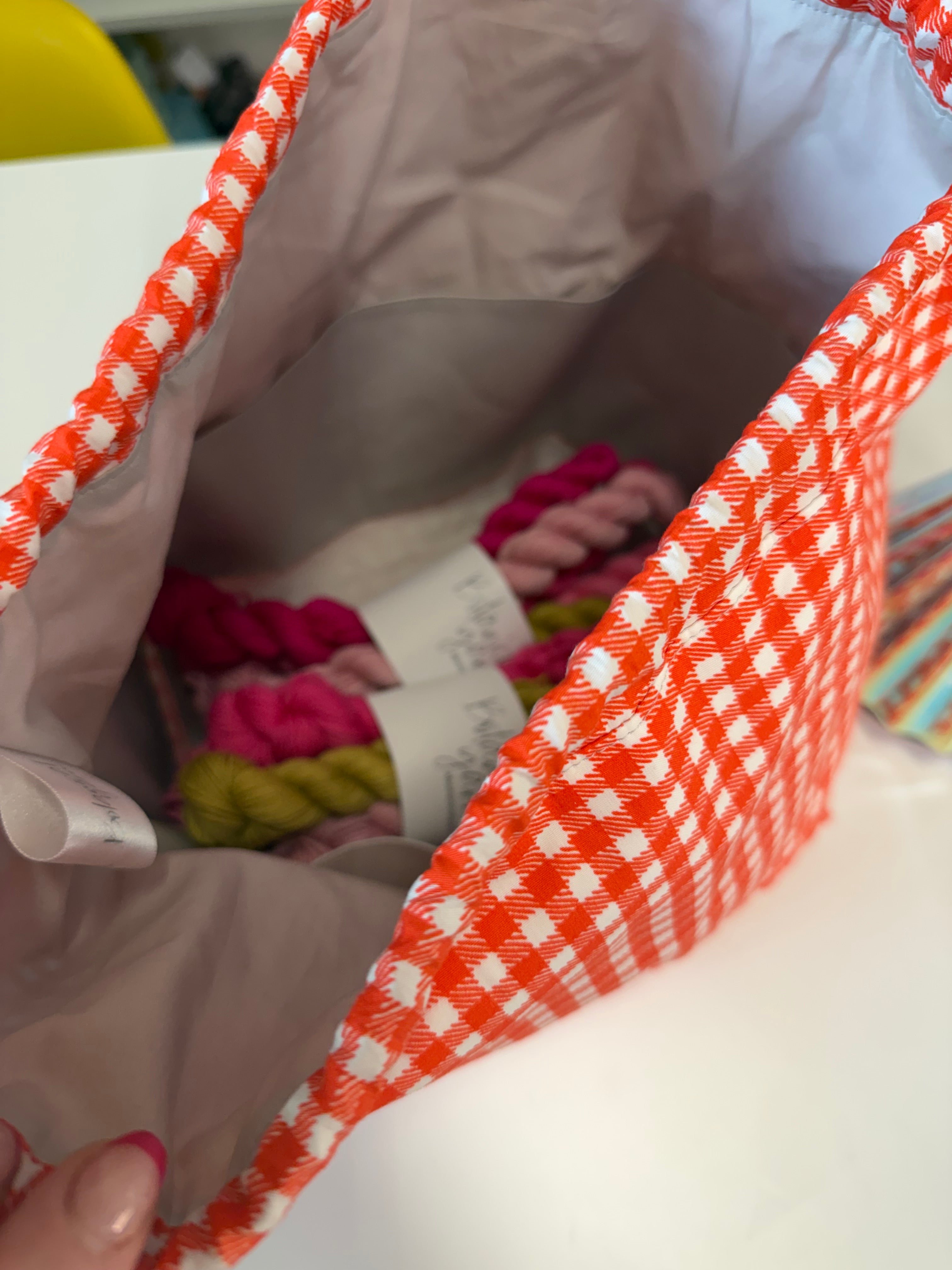 PREORDER - Project Bag Style 01 - Red Gingham Christmas Project Bag