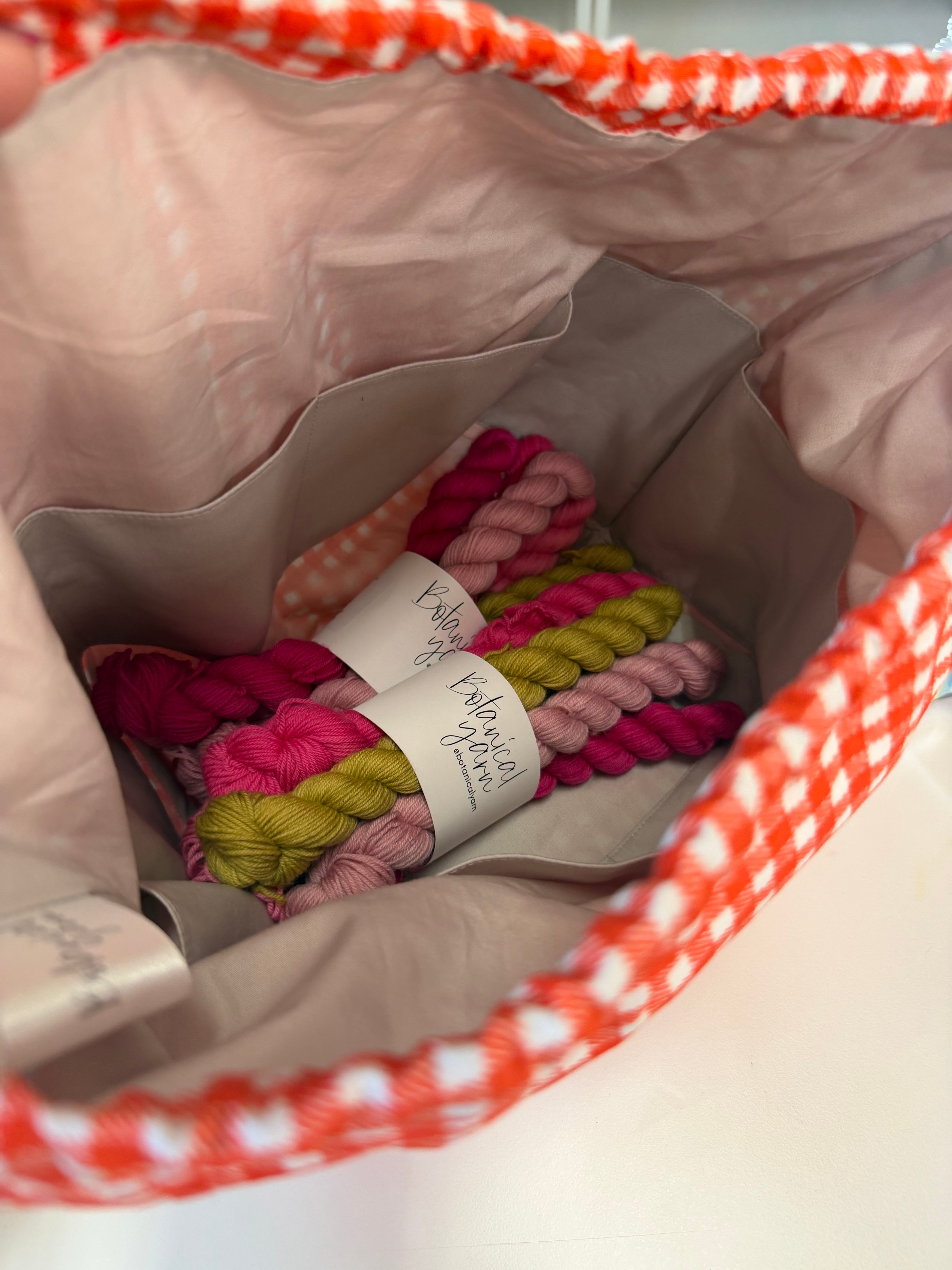 PREORDER - Project Bag Style 01 - Red Gingham Christmas Project Bag
