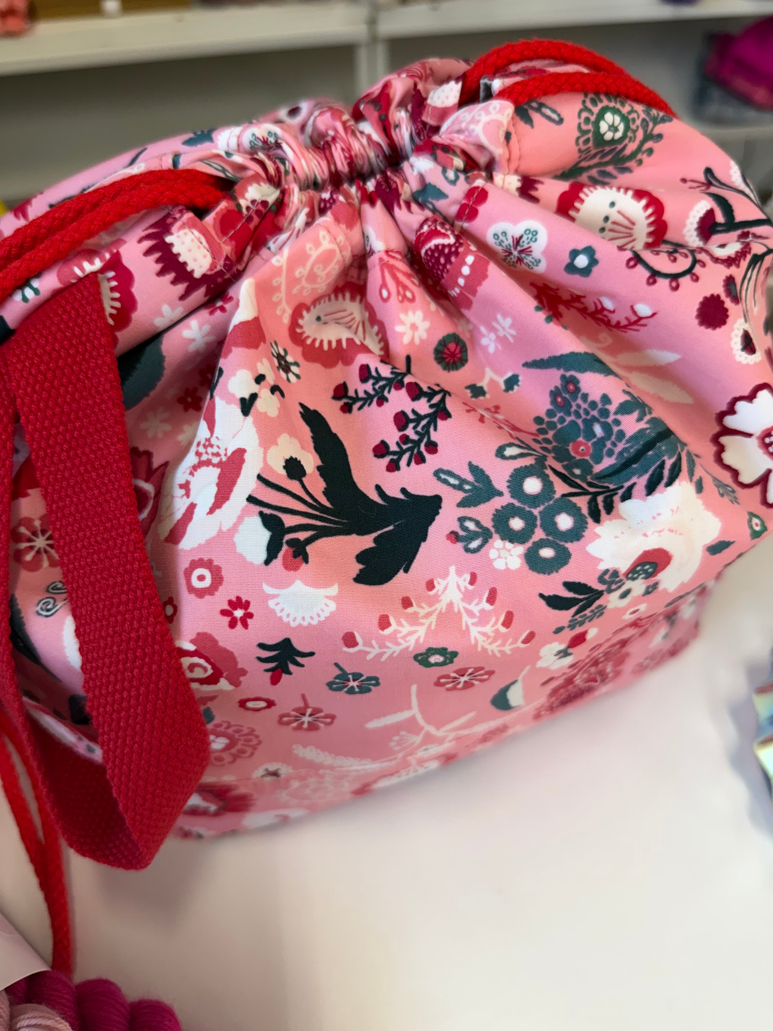 Ready to ship - Project Bag Style 01 - Festive Floral