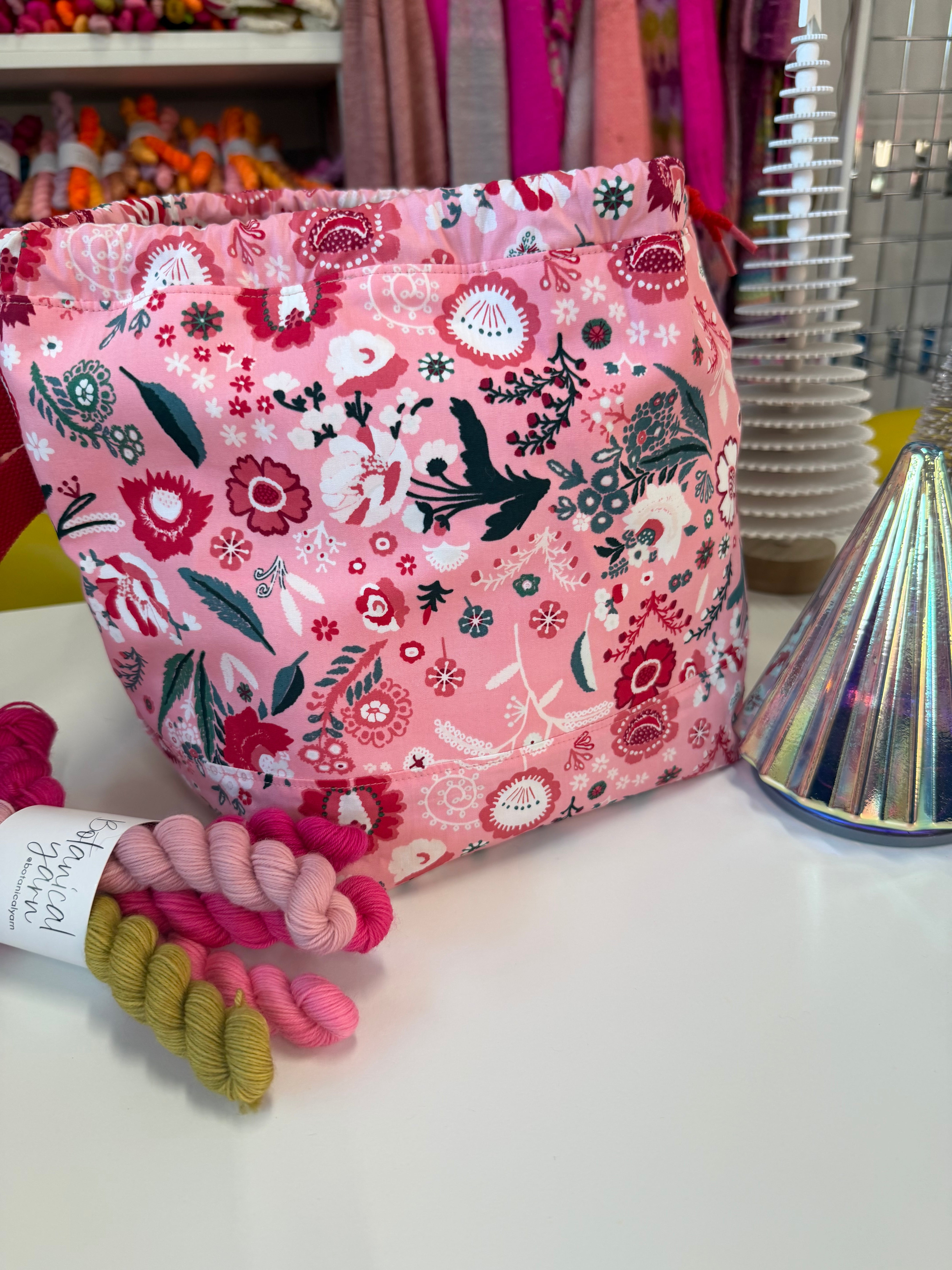 Ready to ship - Project Bag Style 01 - Festive Floral