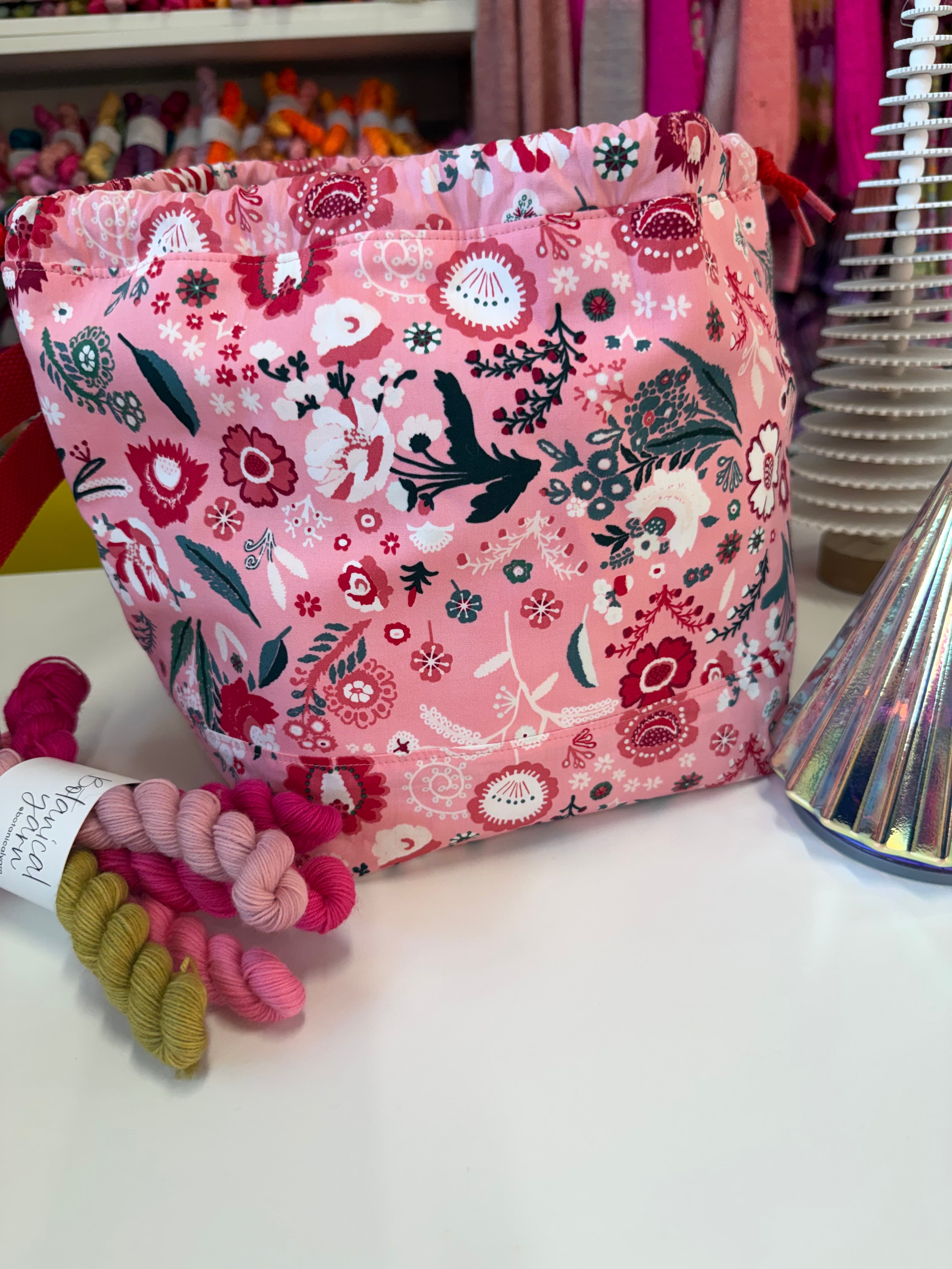 Ready to ship - Project Bag Style 01 - Festive Floral