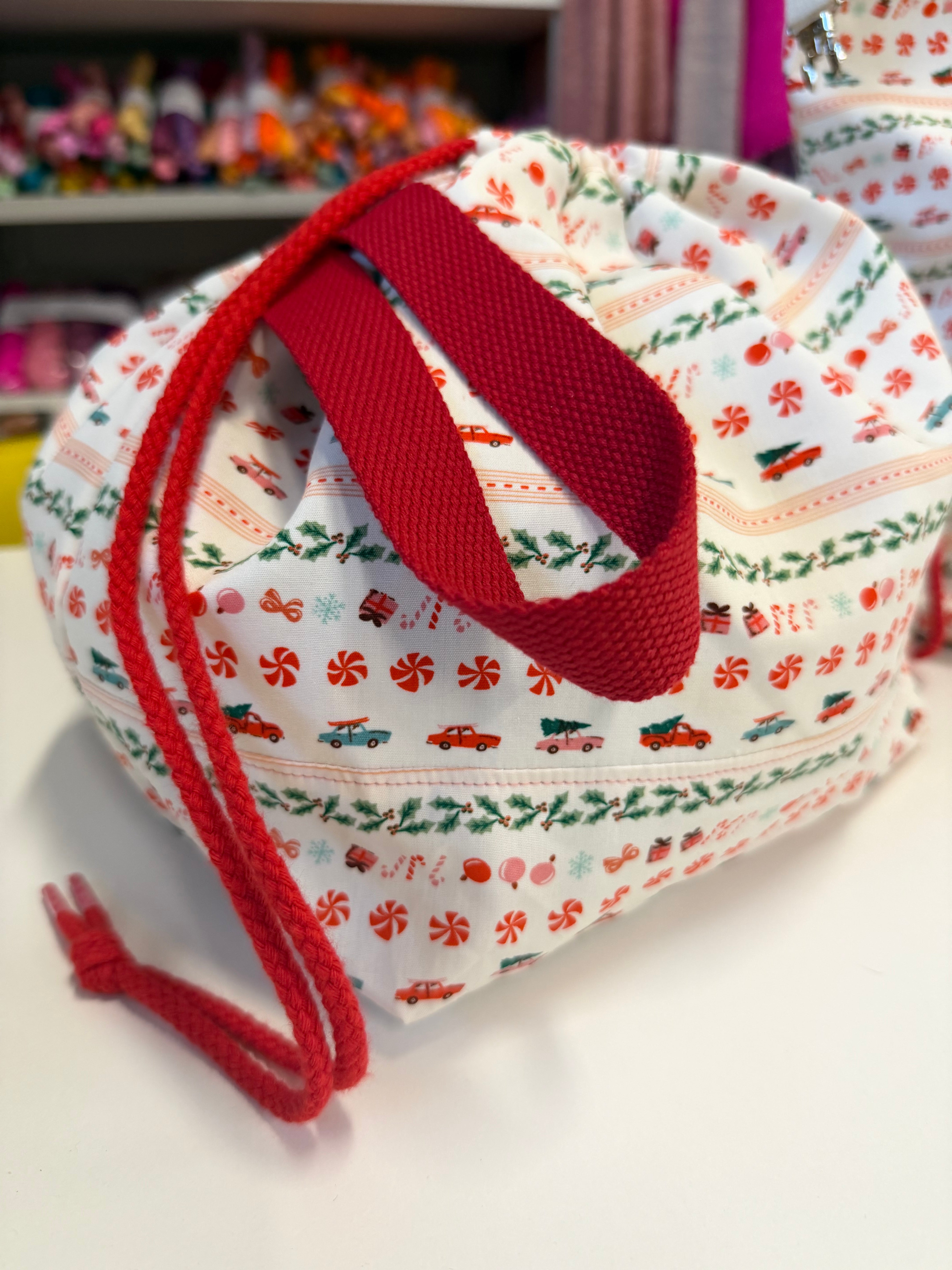 Ready to ship - Project Bag Style 01 - Christmas Cars & Candy