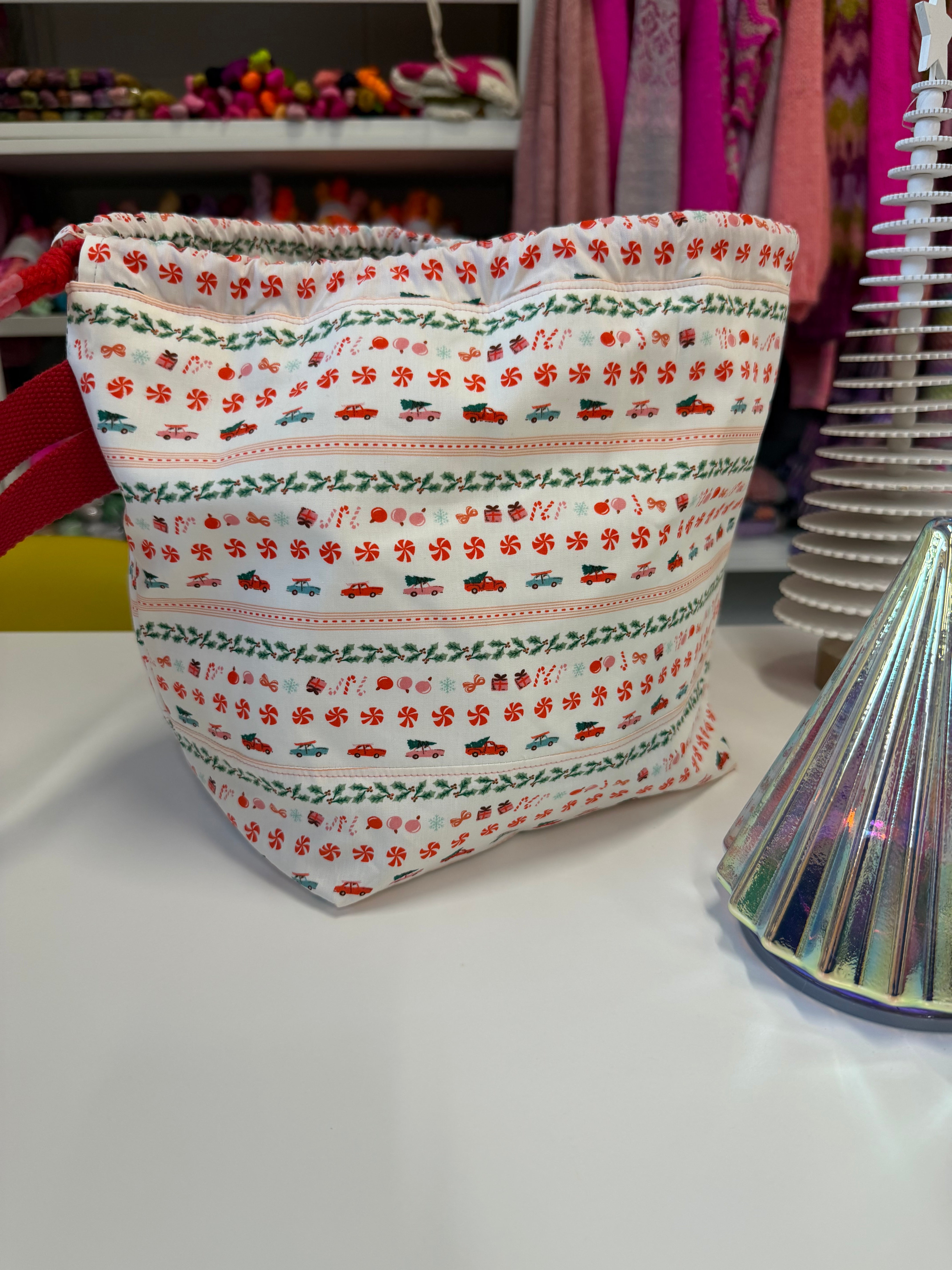 Ready to ship - Project Bag Style 01 - Christmas Cars & Candy