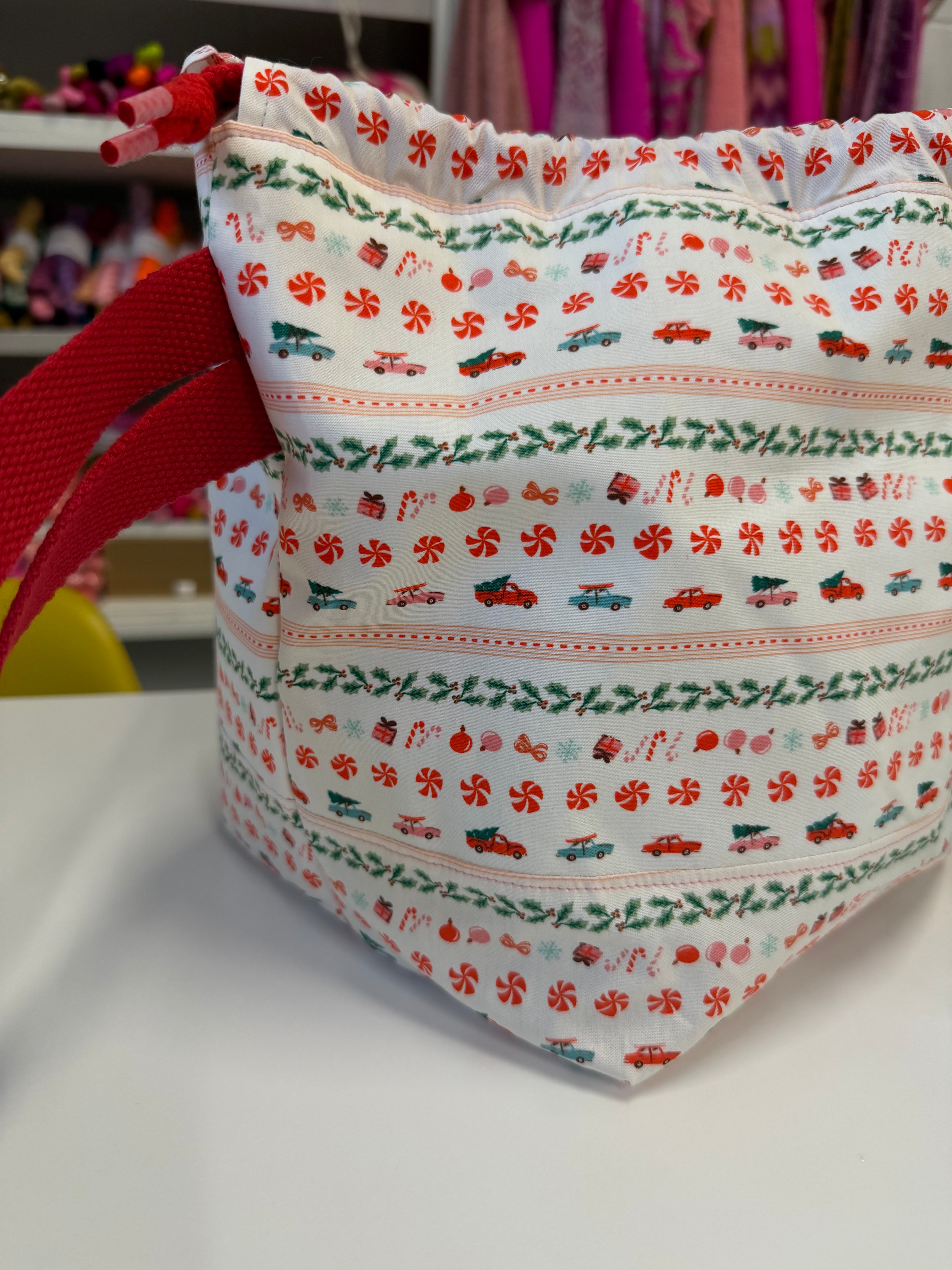 Ready to ship - Project Bag Style 01 - Christmas Cars & Candy