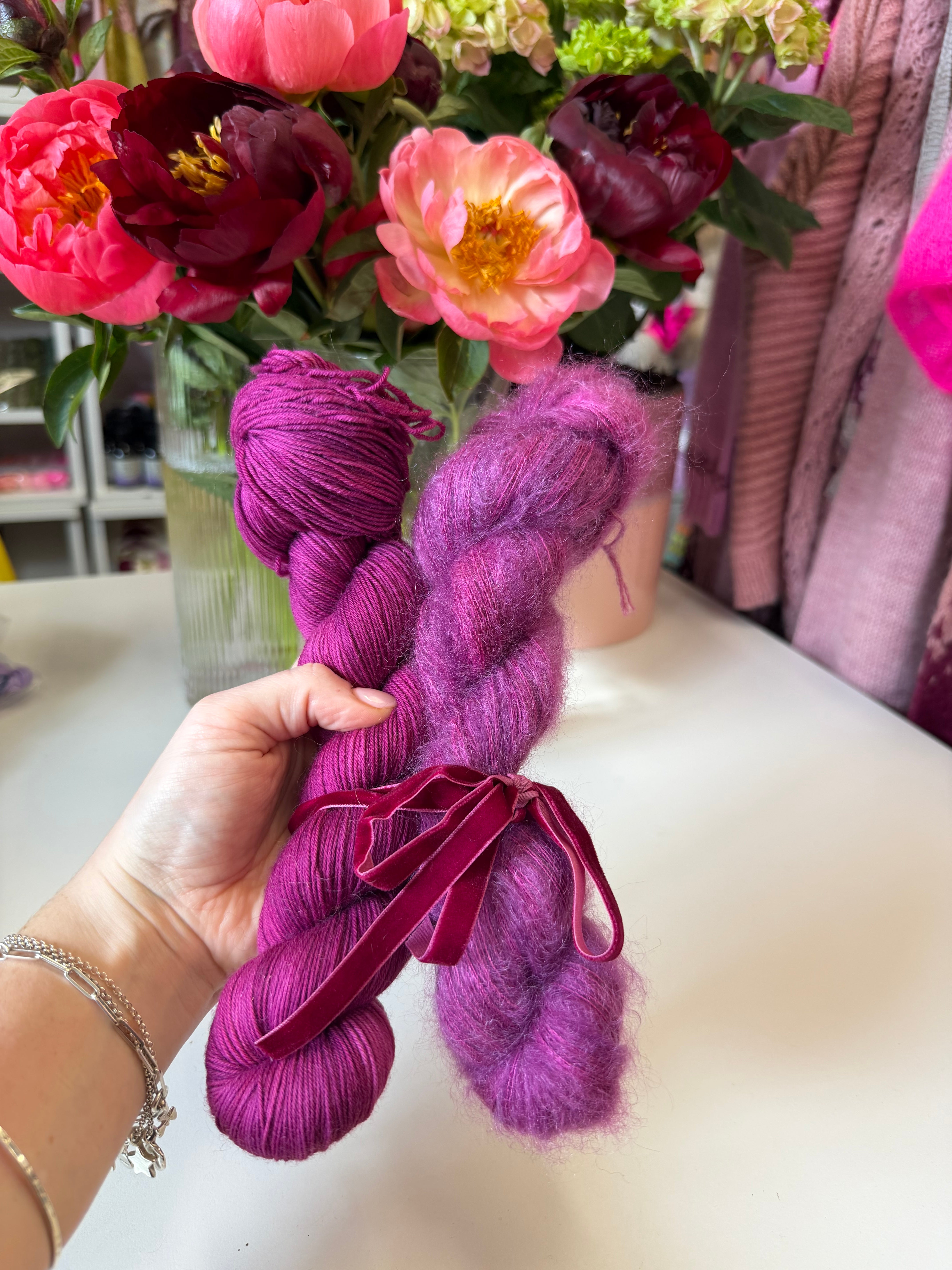 READY TO SHIP - Mohair & Merino Bundle - Hellebore Burgundy