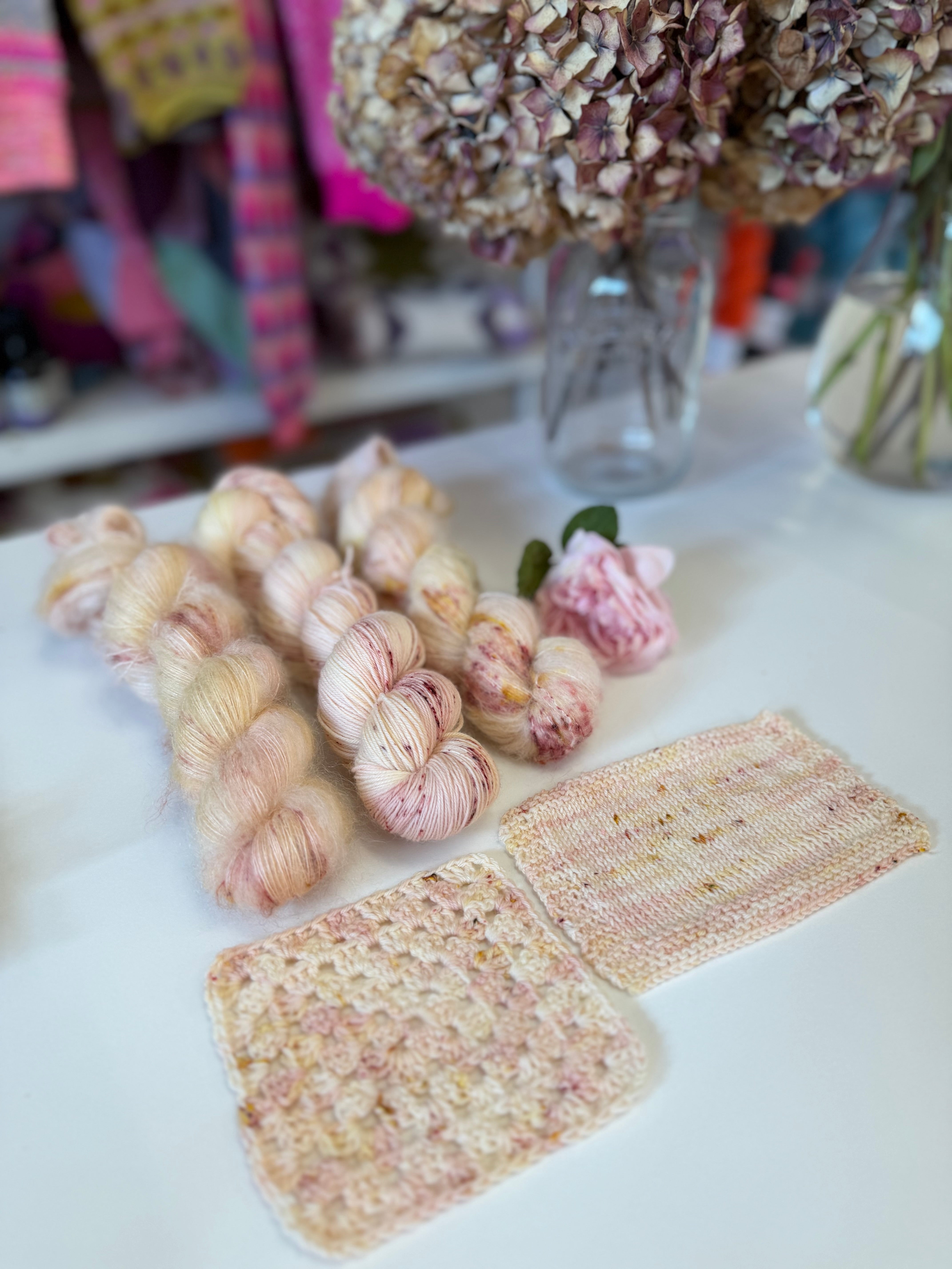 Dyed to order - 140g Sock Set - David Austin Chelsea Rose 2026 Sir David Beckham Rose WITH Speckles