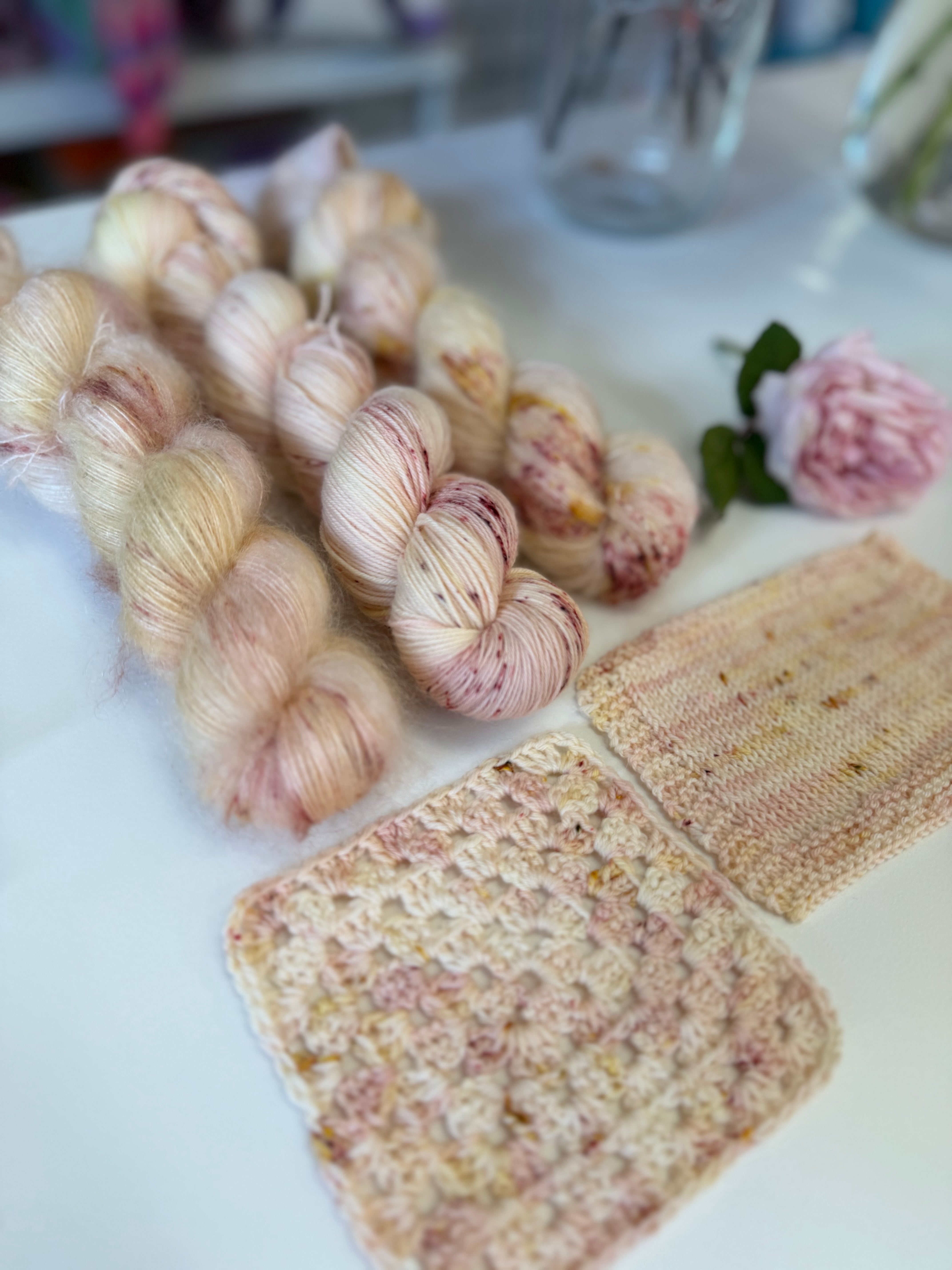 Dyed to order - 140g Sock Set - David Austin Chelsea Rose 2026 Sir David Beckham Rose WITH Speckles