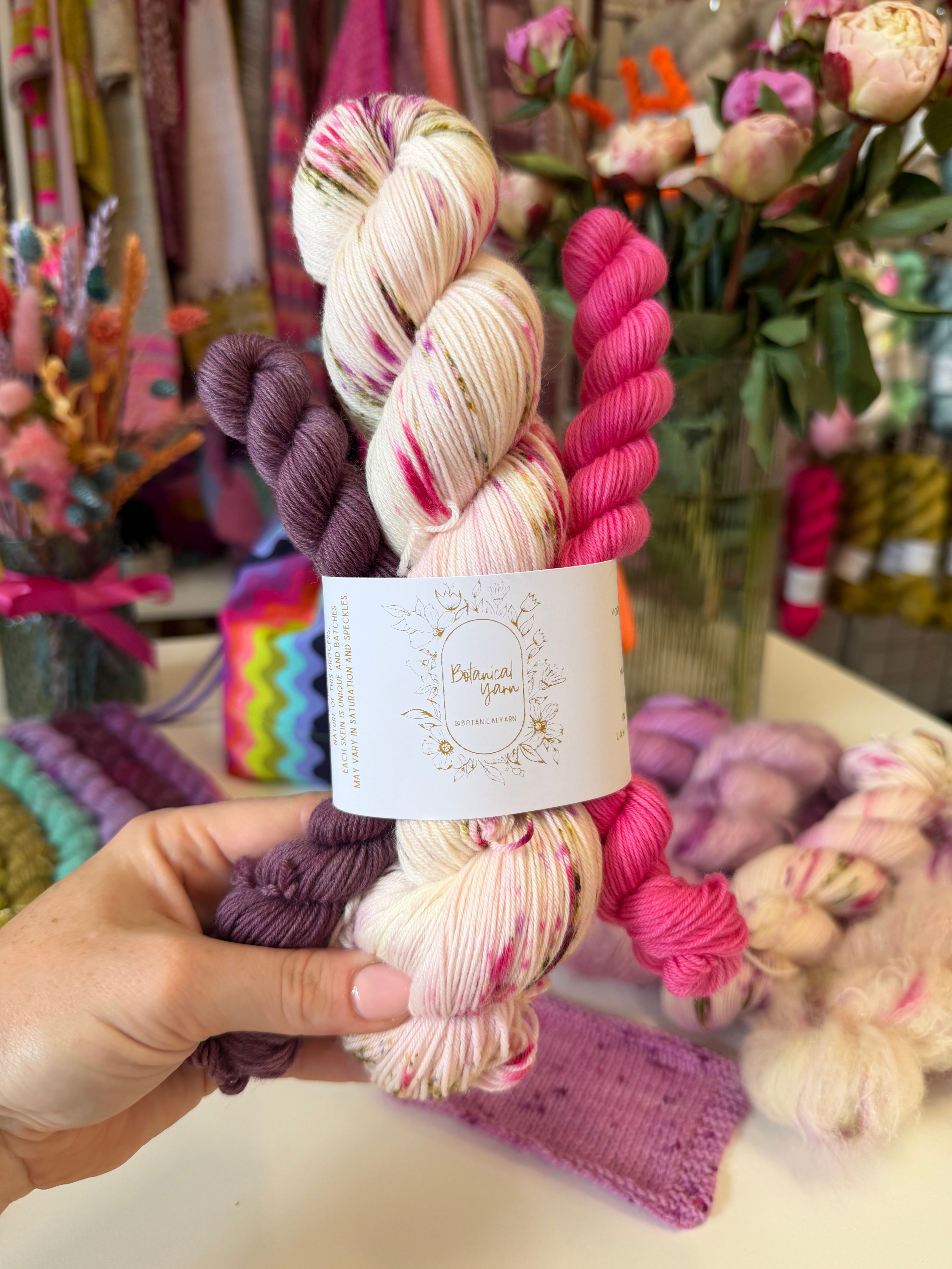 Dyed to order - 140g Sock Set - Field of Cosmos