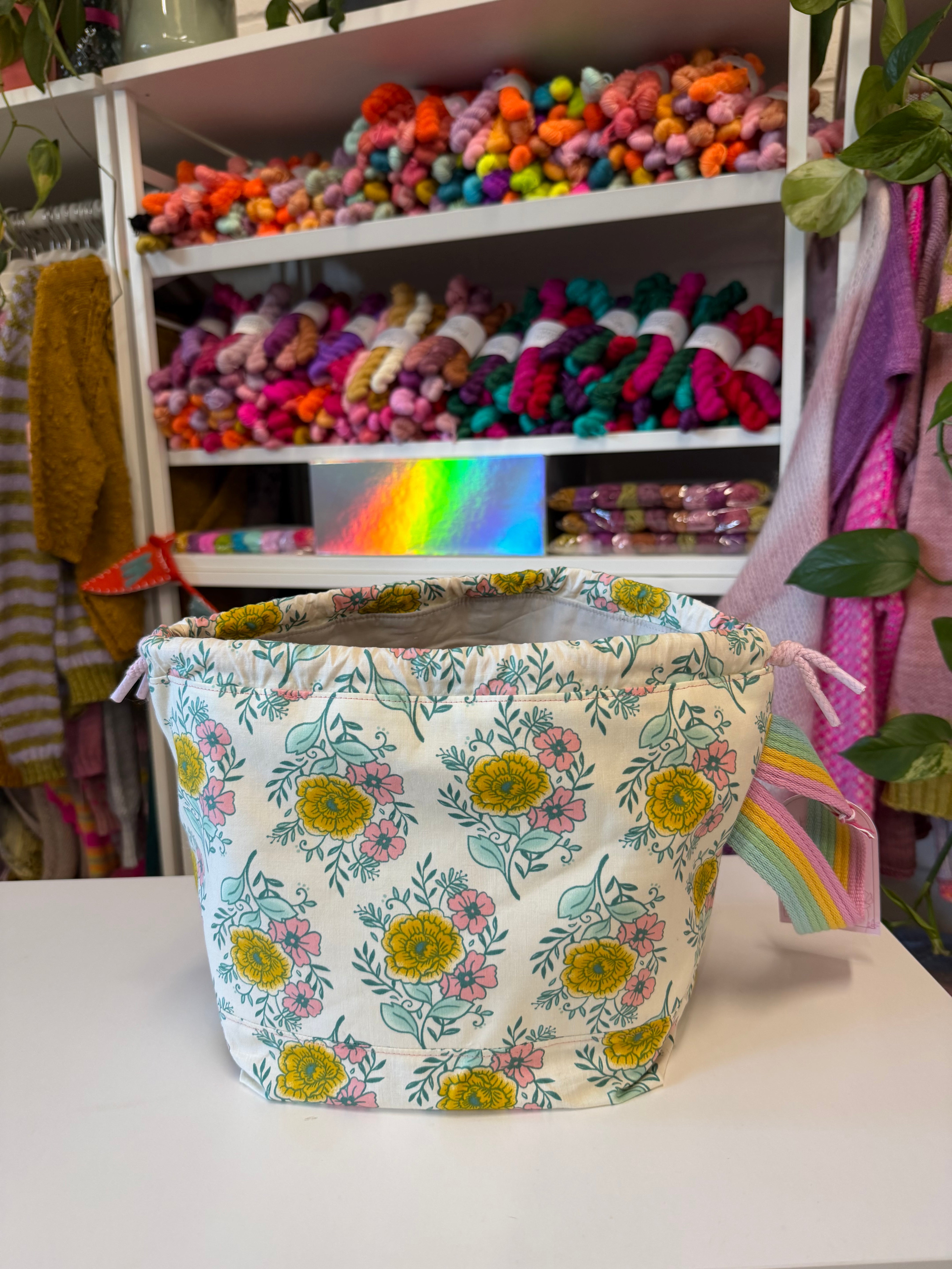 Ready to ship - Project Bag Style 01 - Vintage Flowers