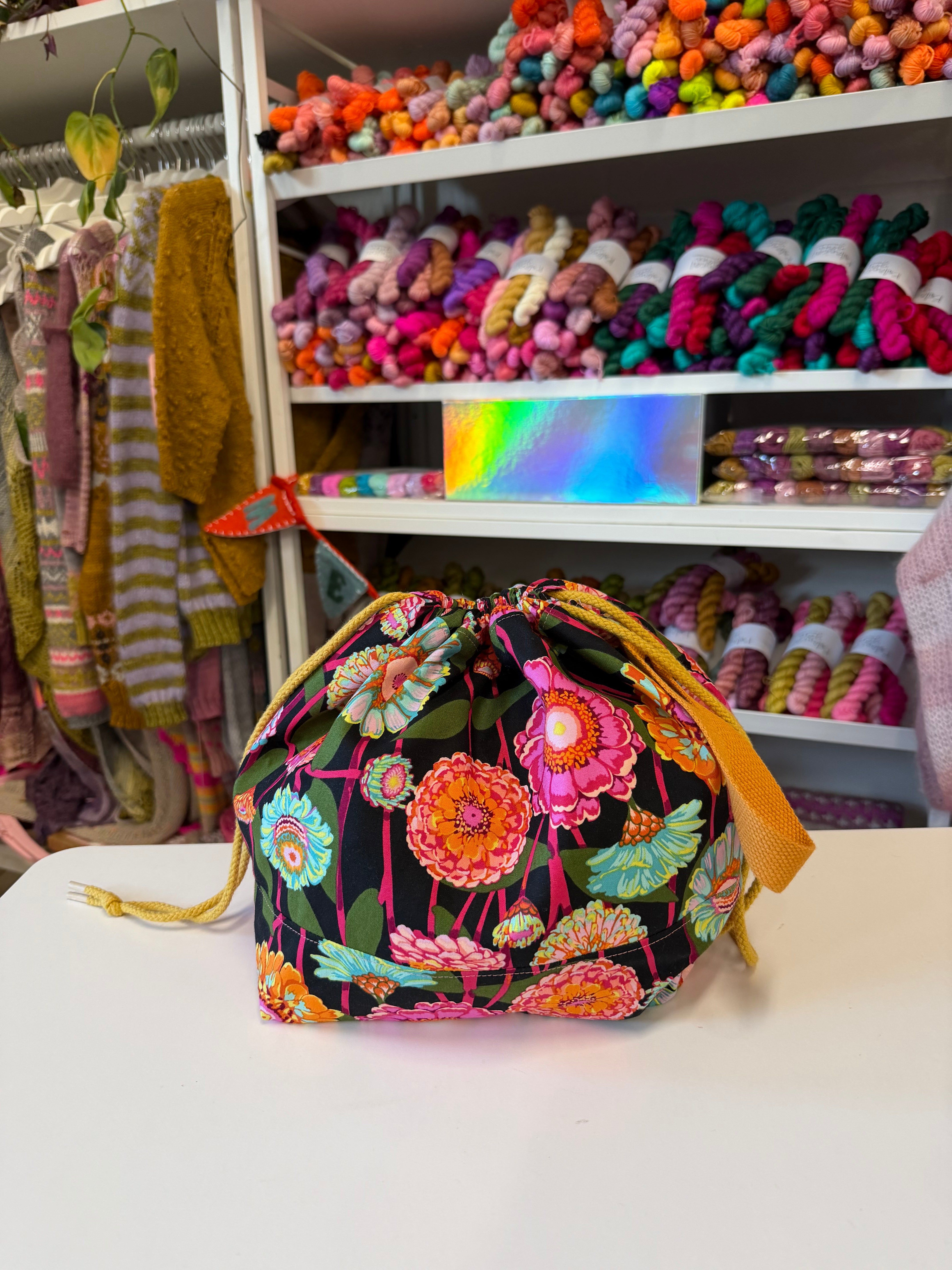 READY TO SHIP - Project Bag Style 01 - Vibrant Zinnia