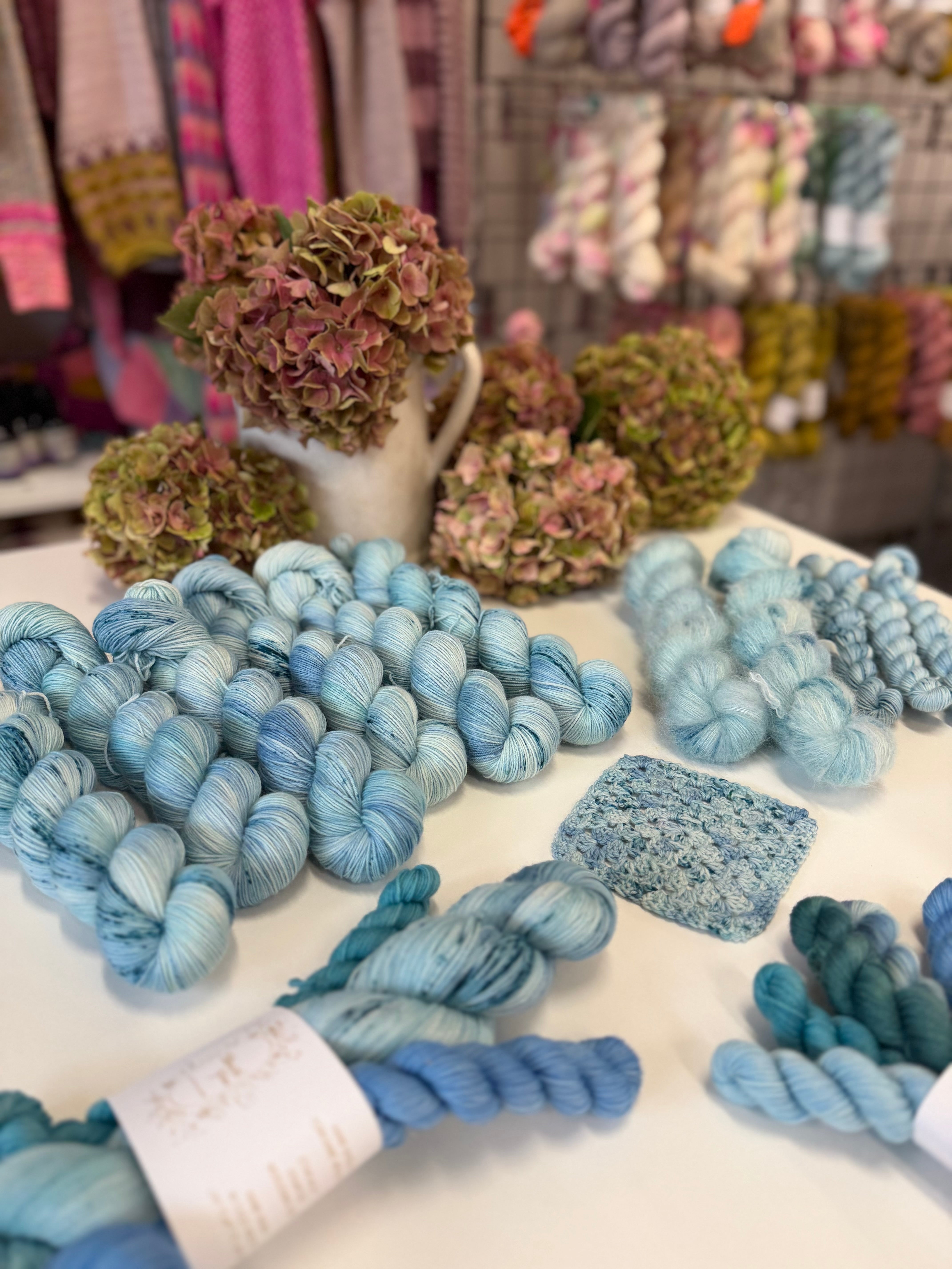 Dyed to order -  Blue Hydrangea