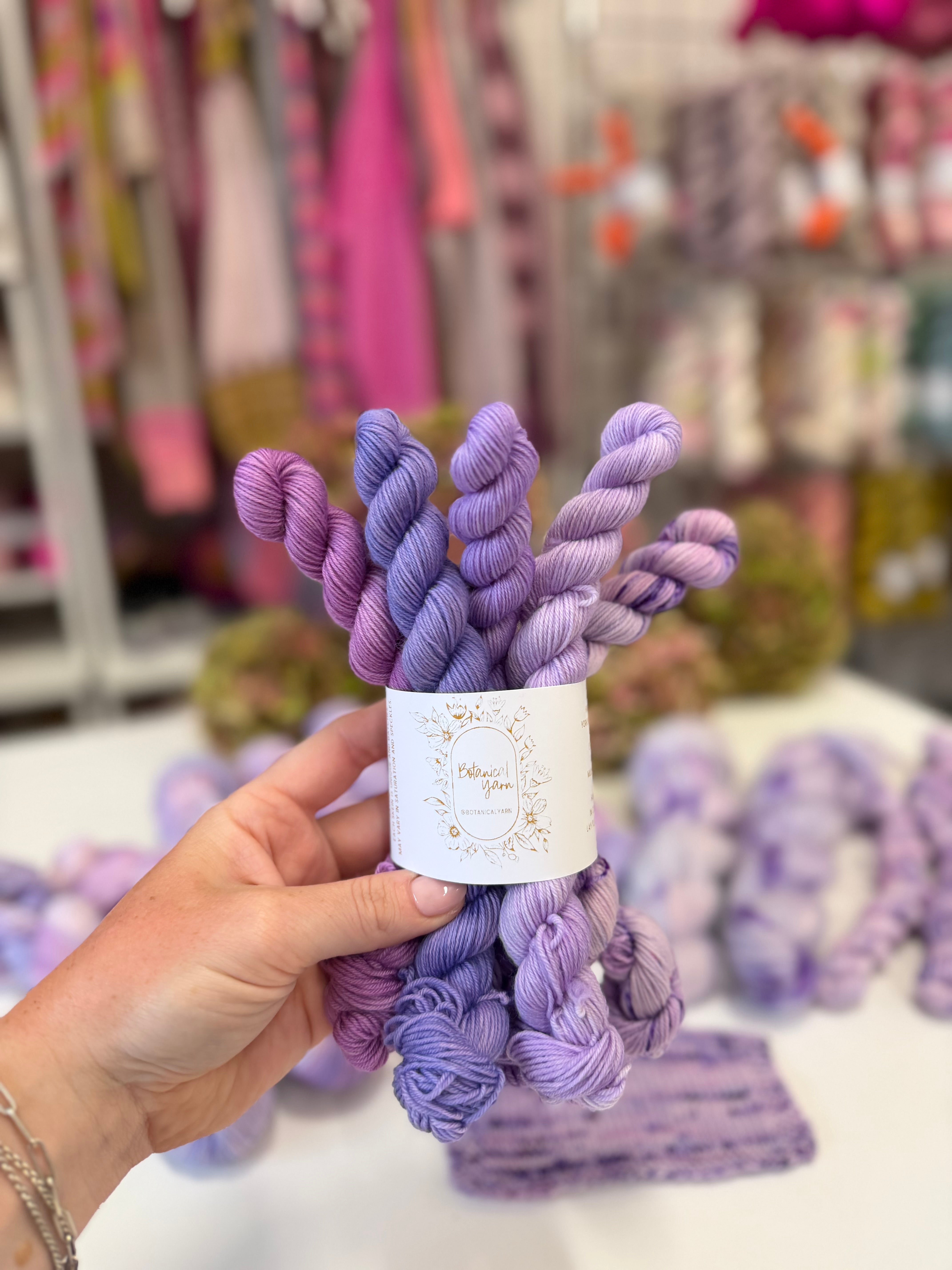 Ready to ship - Purple Hydrangea 5 x 20g Mini skein set