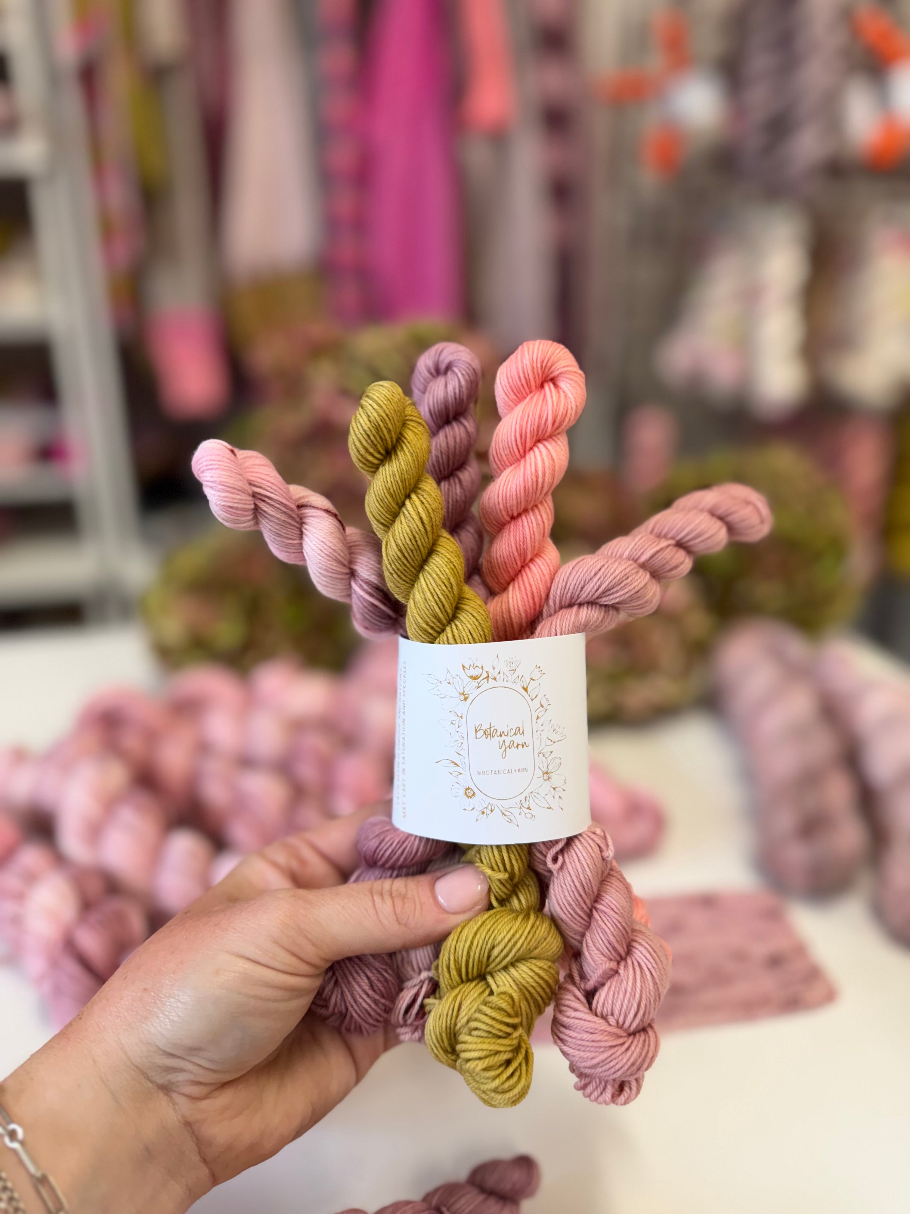 Ready to ship - Pink Hydrangea 5 x 20g Mini skein set