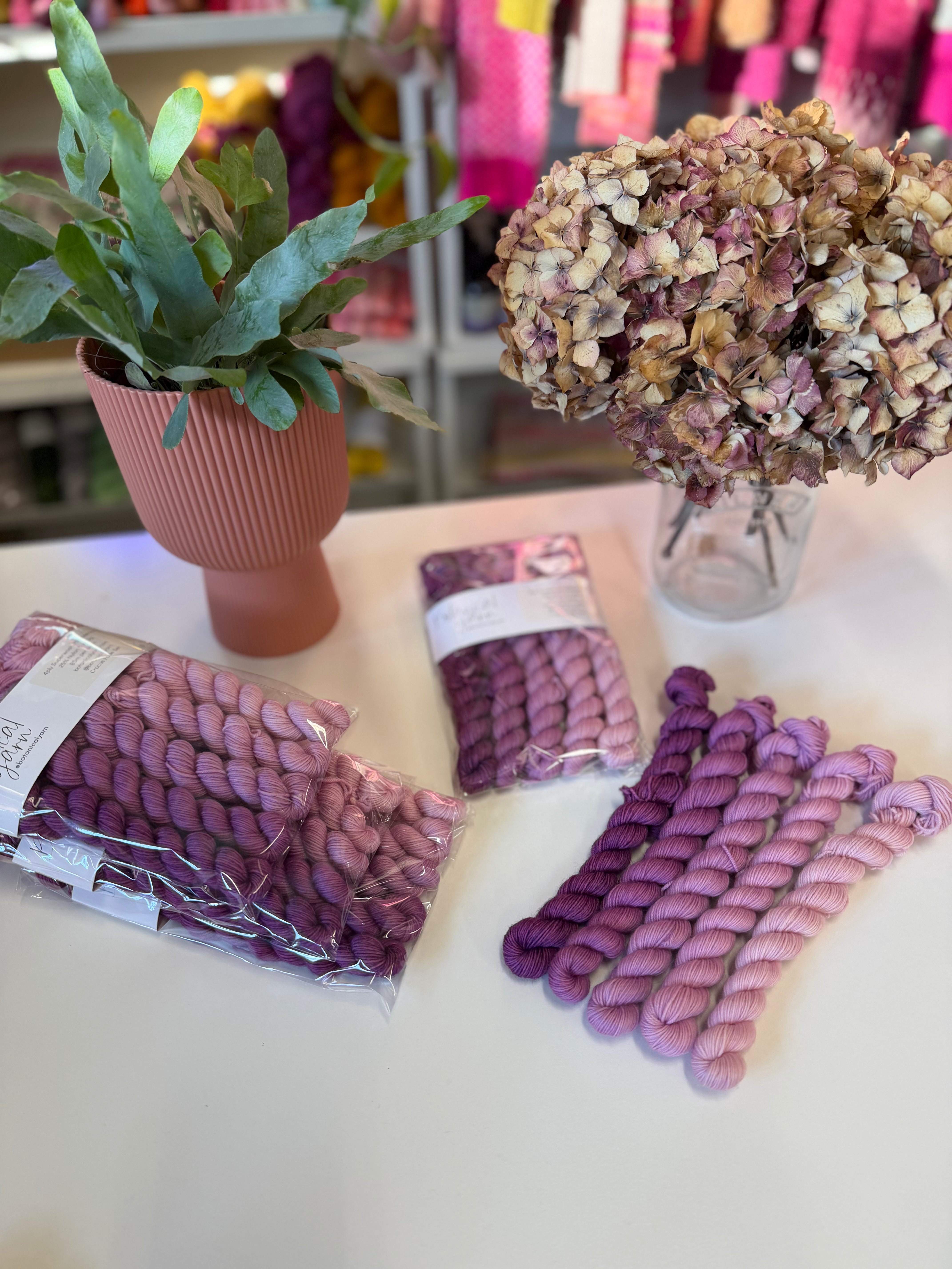 Ready to ship - Crocus Fade - 5 x 20g Mini Skein Set