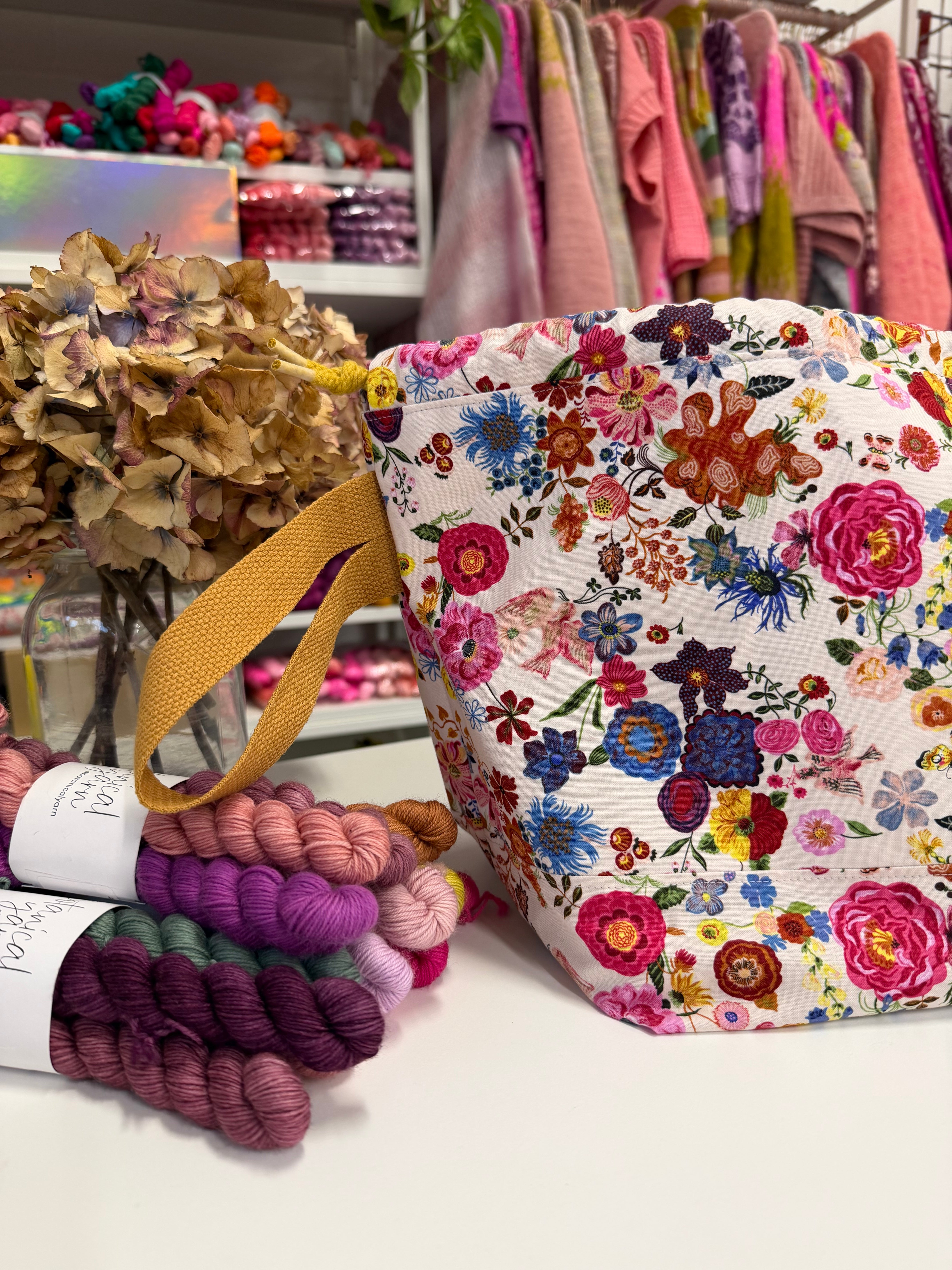 Made to order - Project Bag Style 01 - Floral with birds