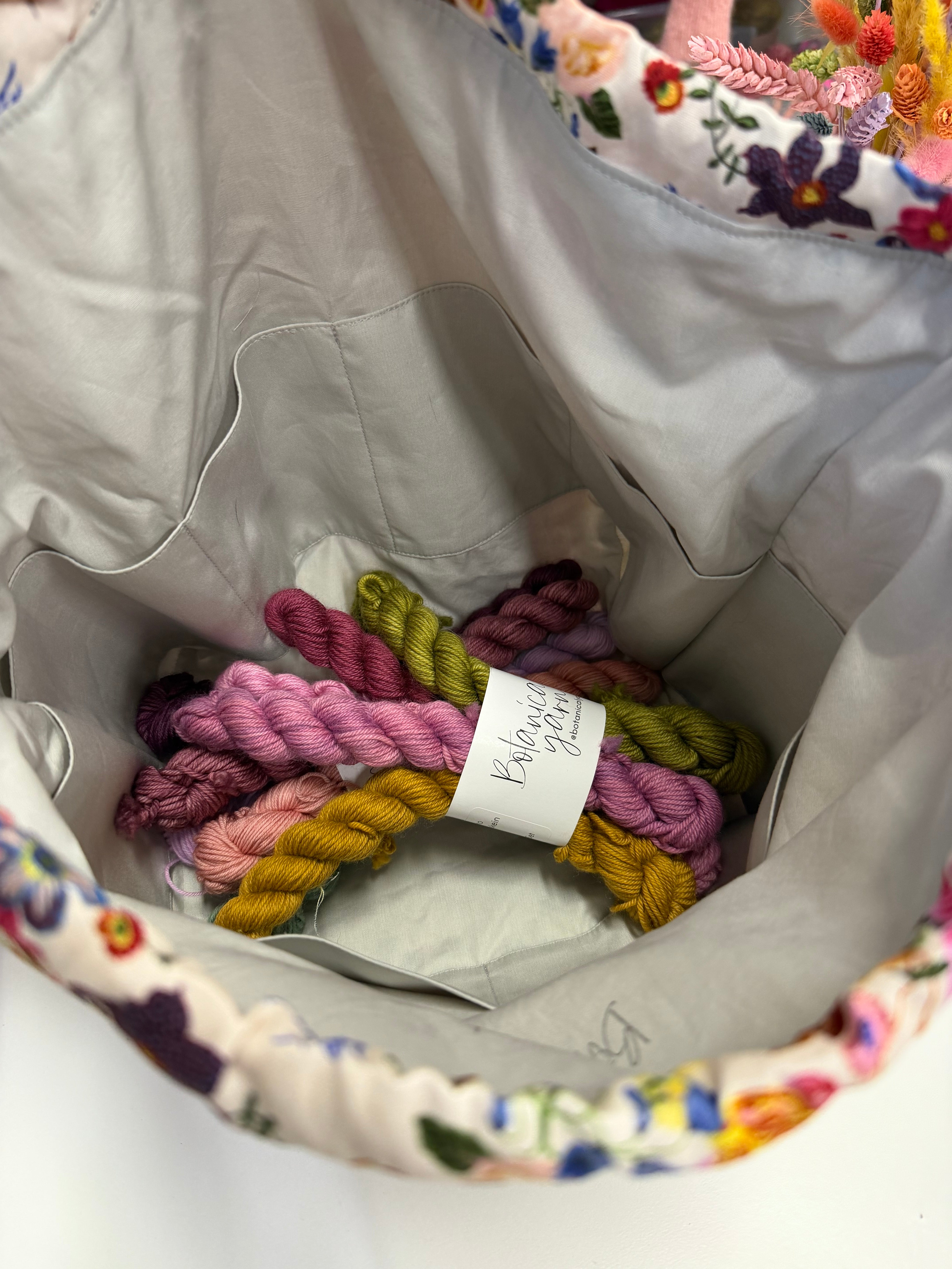 Made to order - Project Bag Style 01 - Floral with birds