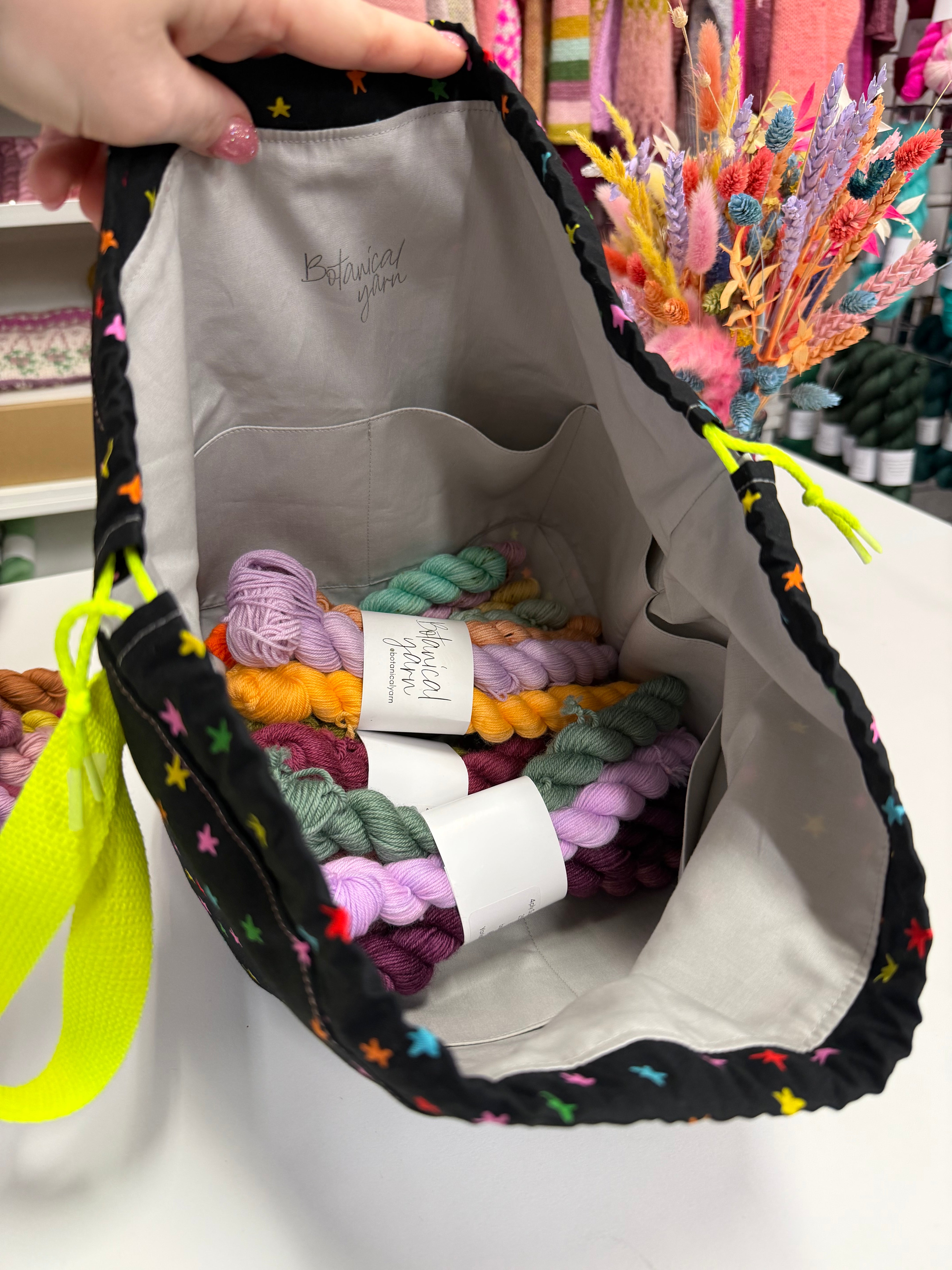 Made to order - Project Bag Style 01 - Neon Mini Stars