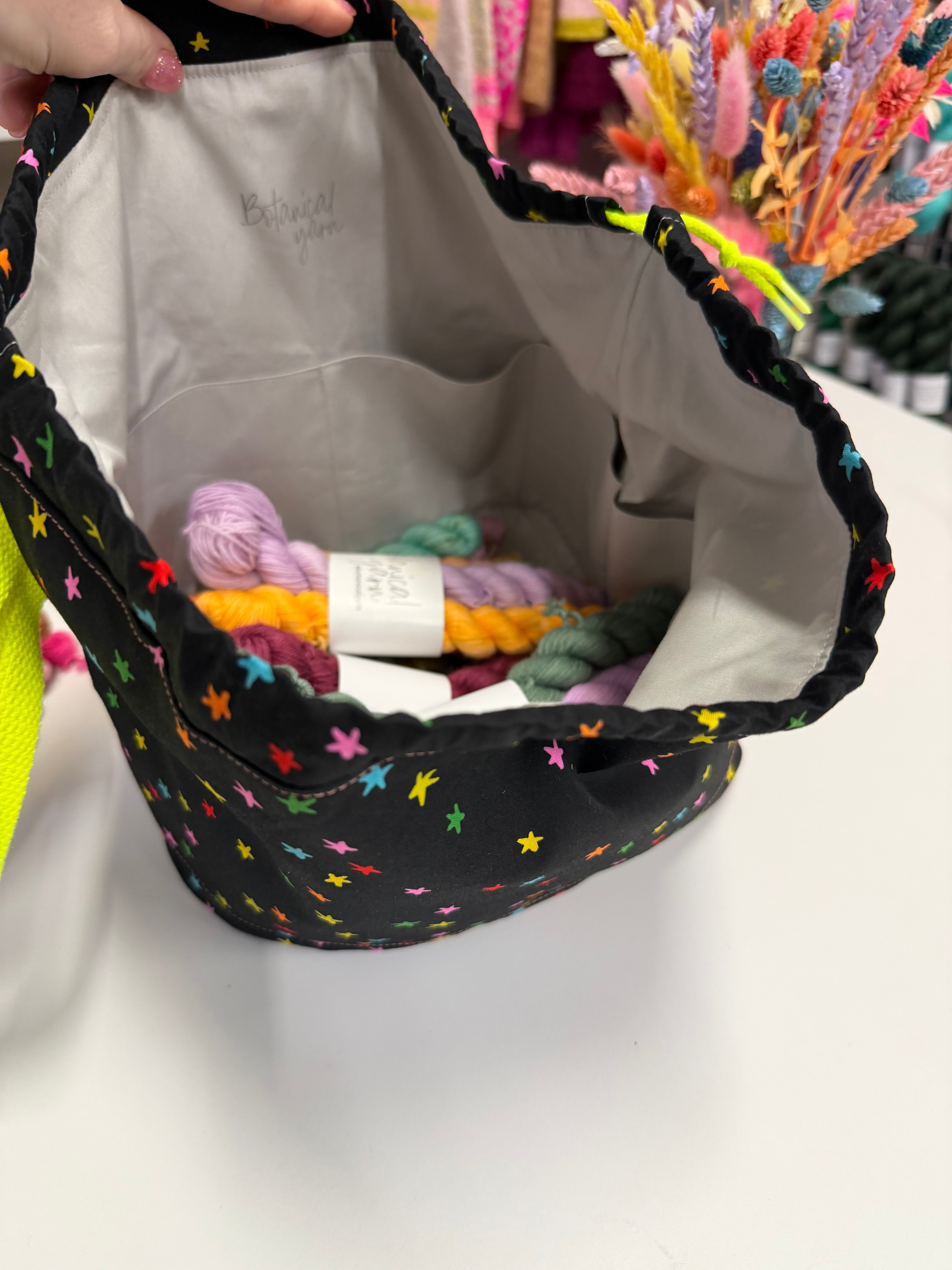 Made to order - Project Bag Style 01 - Neon Mini Stars