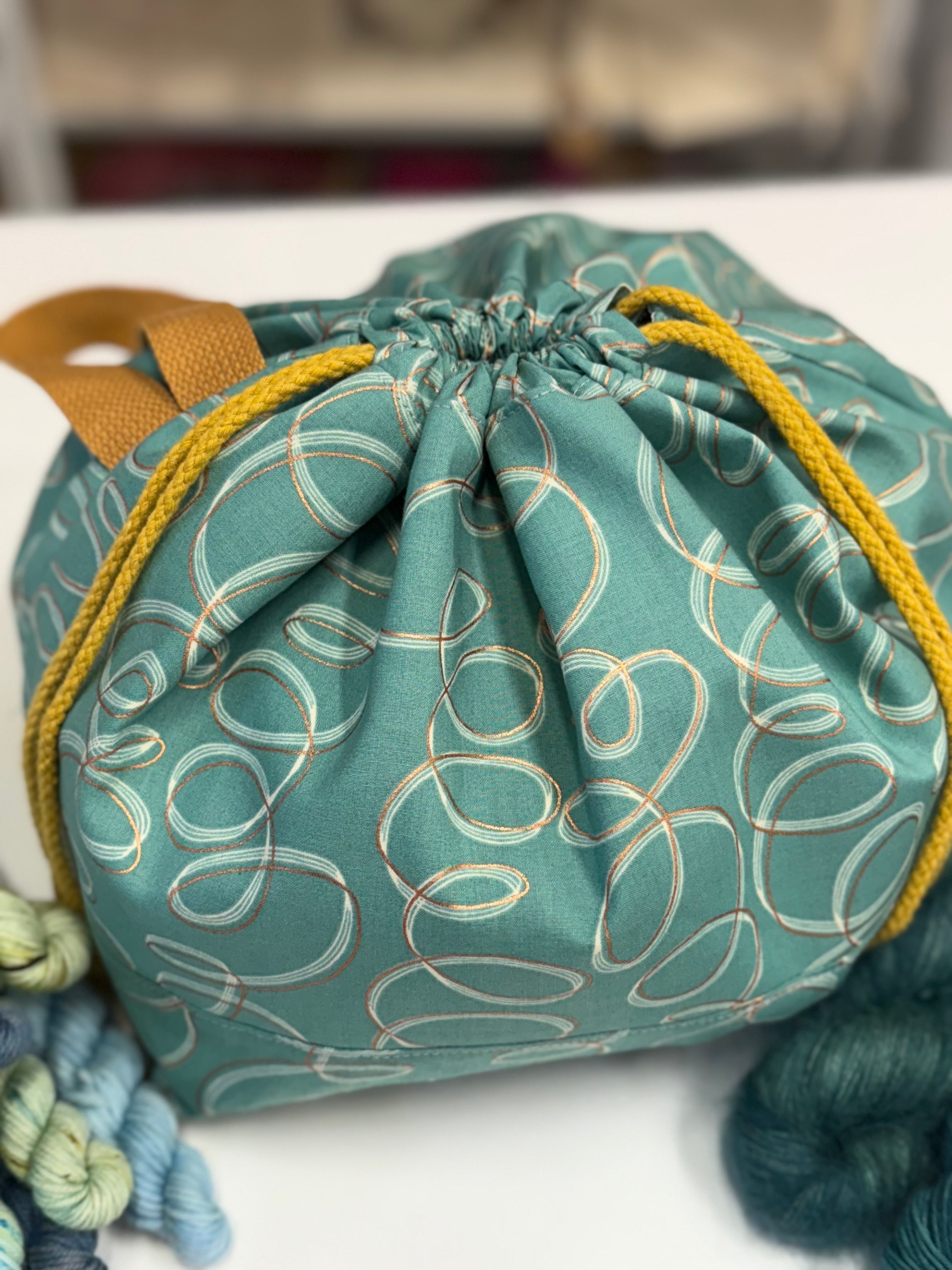 Made to order Project Bag Style 01 - Blue Squiggles