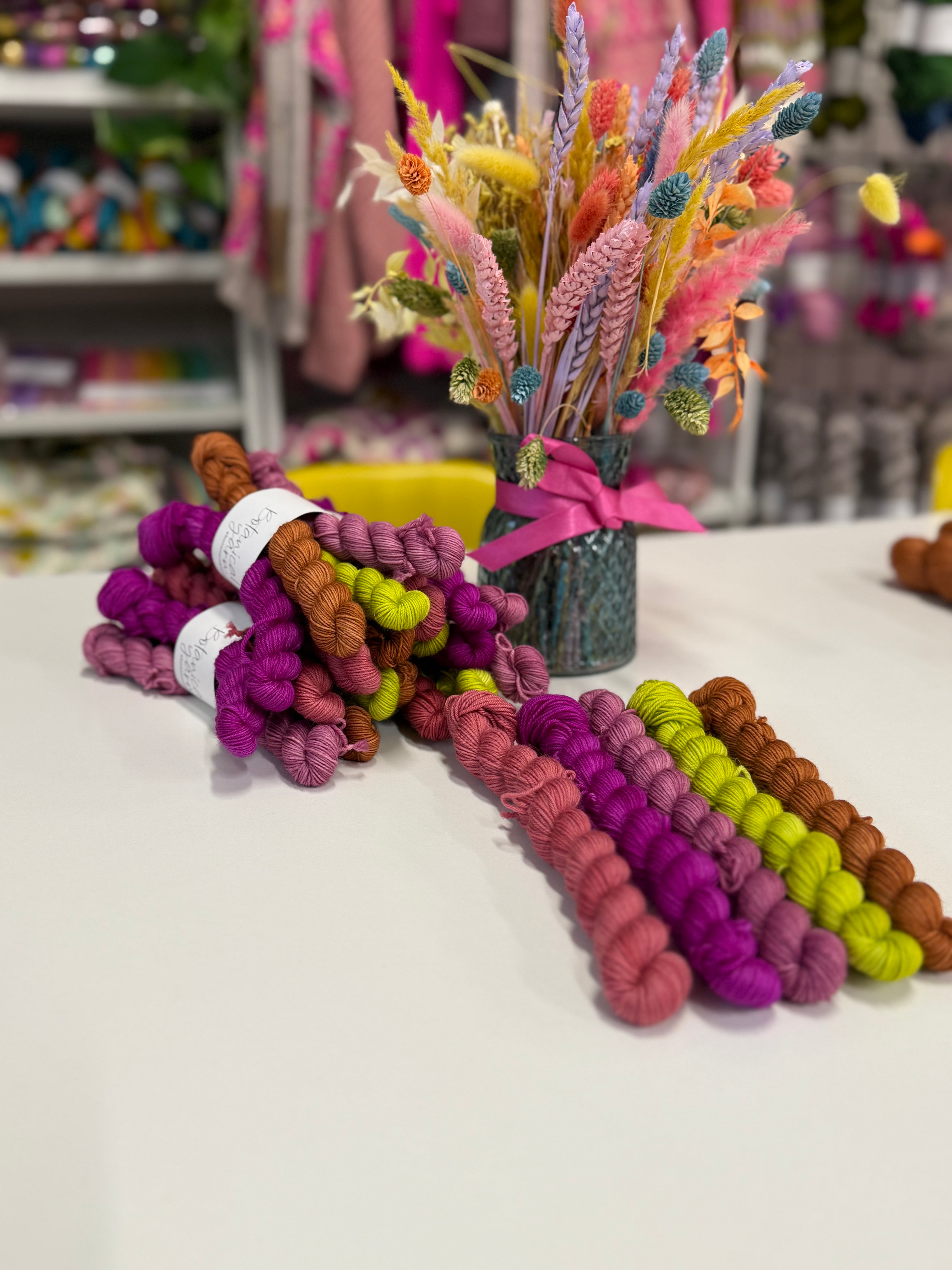 Ready to ship - Zinnia Collection - 5 x 20g Mini Skein Set
