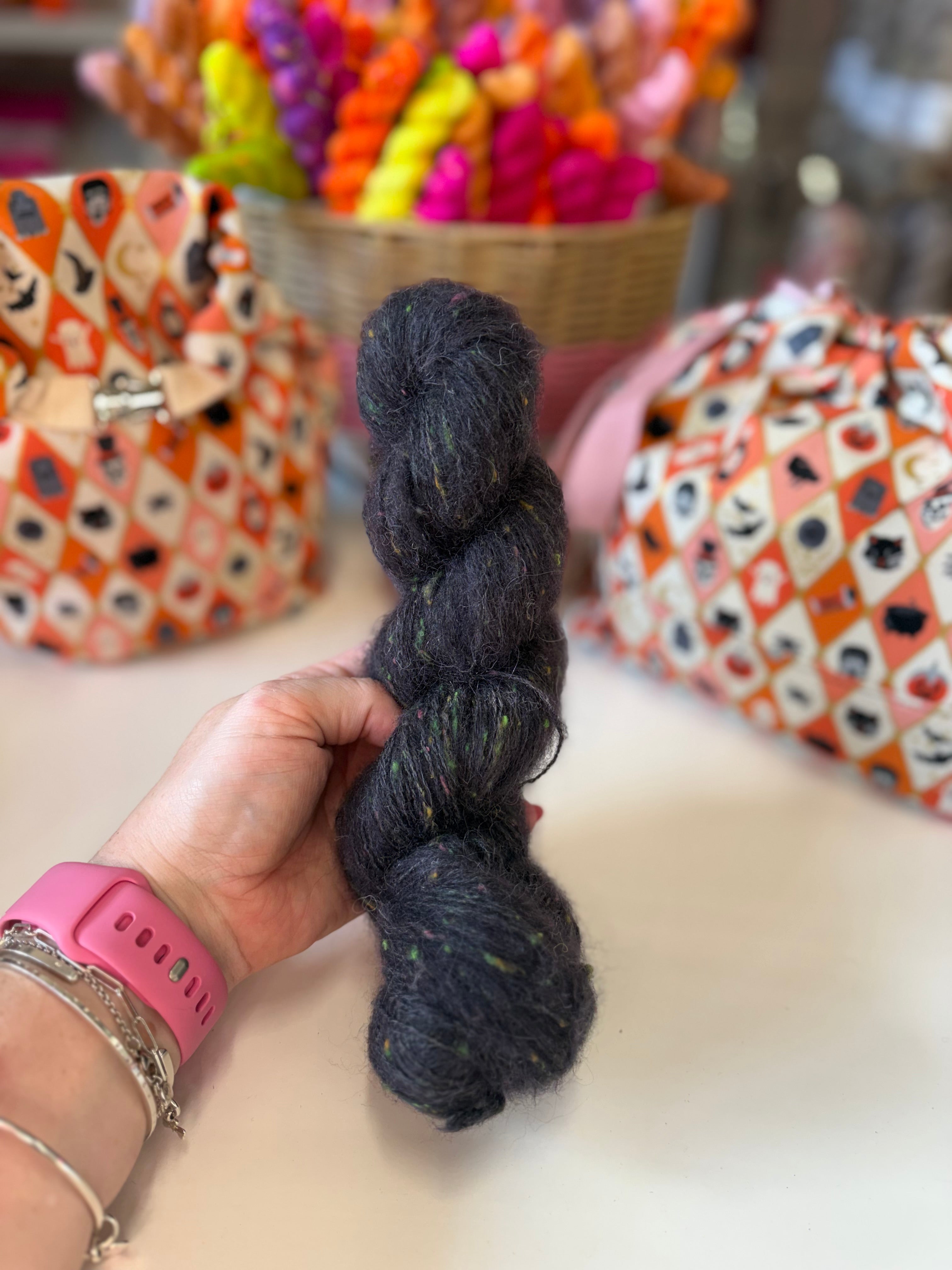 Halloween Neon Nep Fluff Suri Alpaca yarn!