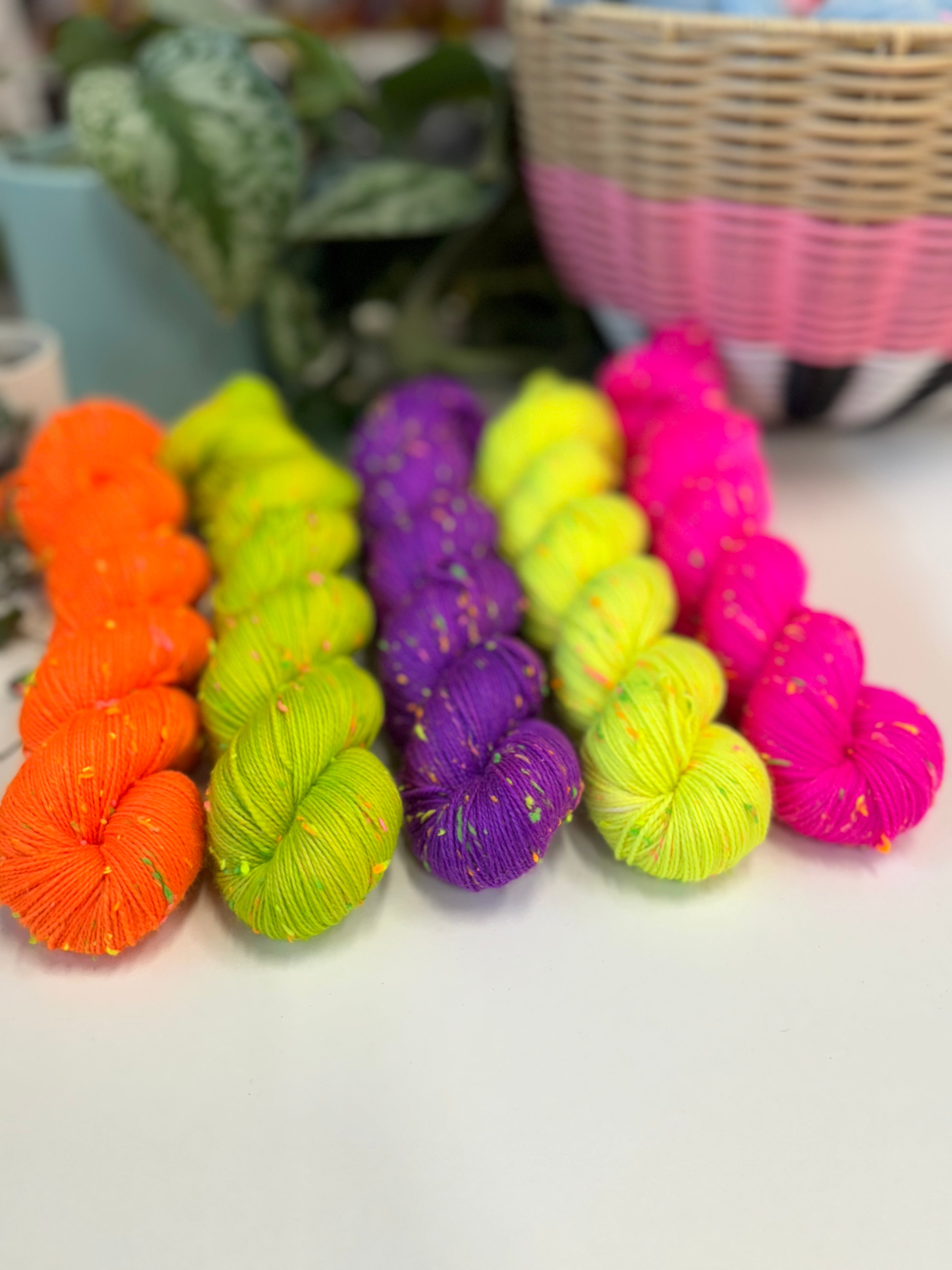 Set of 5 Neon Nep Flurorescent colourways