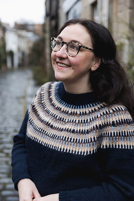 Kintra Sweater kit by Rebecca Clow - 4ply Fingering weight version using 10 x 20g mini skeins