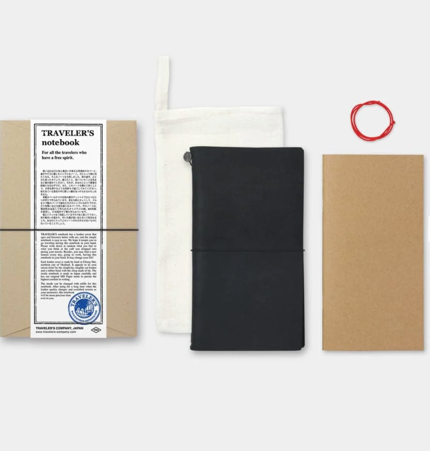 Traveler's Company Leather Notebook Black Regular Size