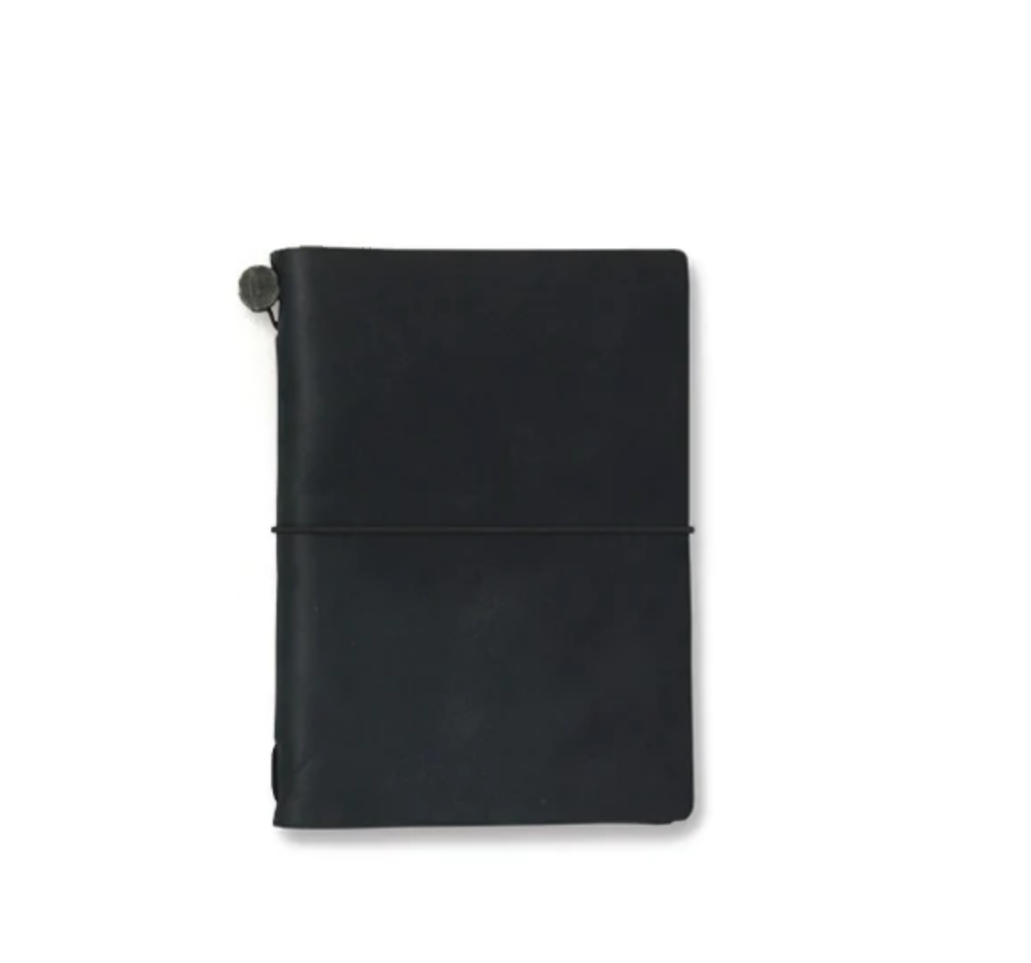 Traveler's Company Leather Notebook Black Passport Size