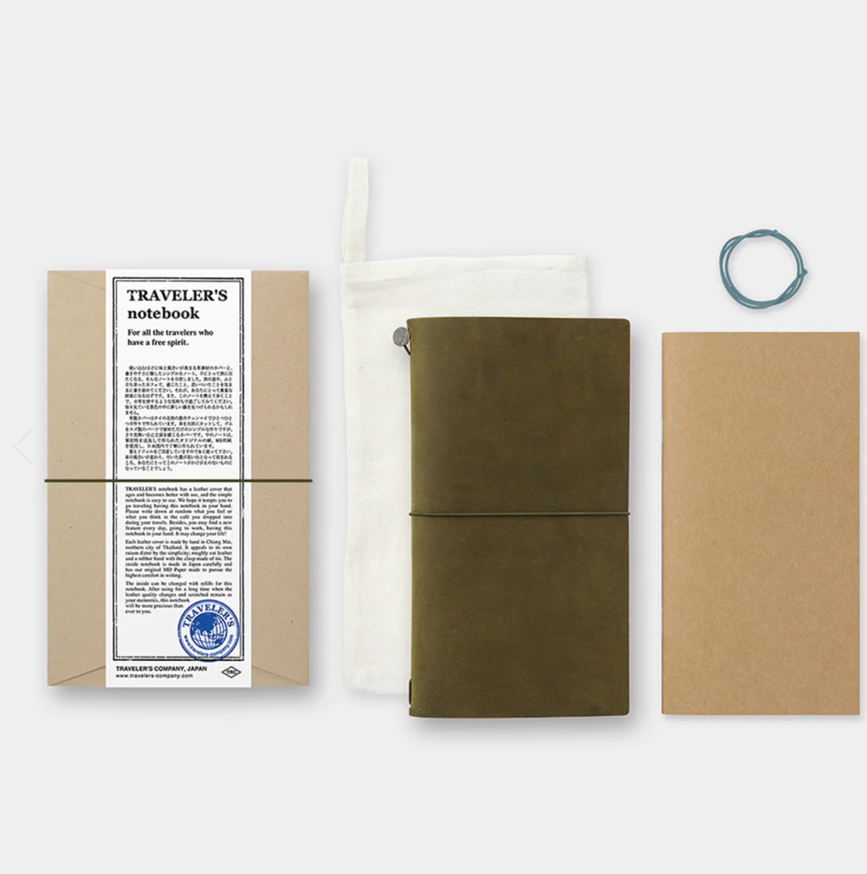 Traveler's Company Leather Notebook Olive Regular Size