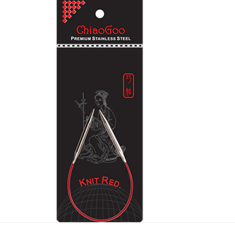 ChiaoGoo 9" Red Circular Knitting Needles for Sock Knitting & Sweater Sleeves