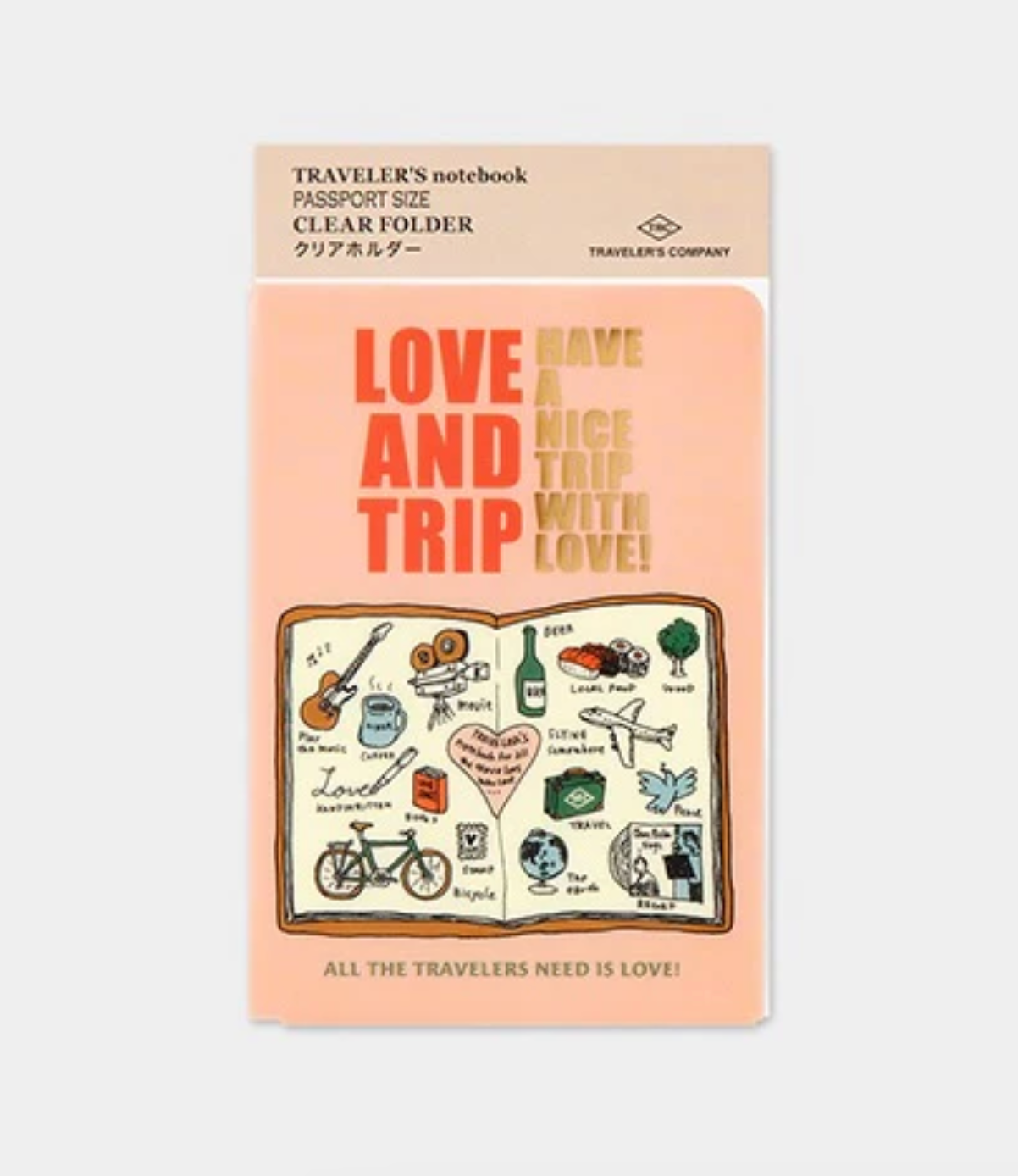 TRAVELER'S Notebook Passport Refill: LOVE AND TRIP Clear Folder 2025